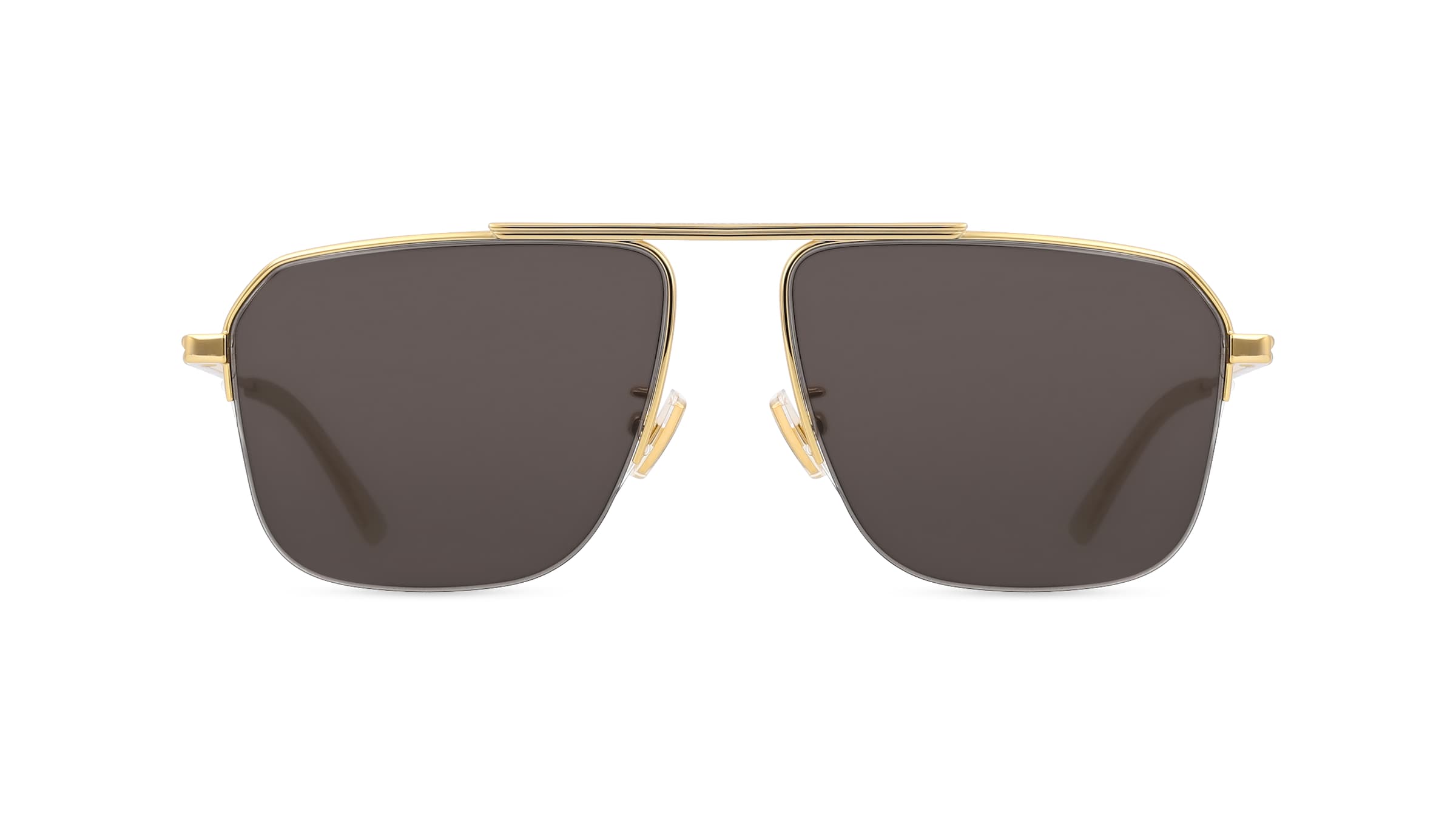 Bottega Veneta BV1149S Unisex-Sonnenbrille Vollrand Eckig Metall-Gestell, gold