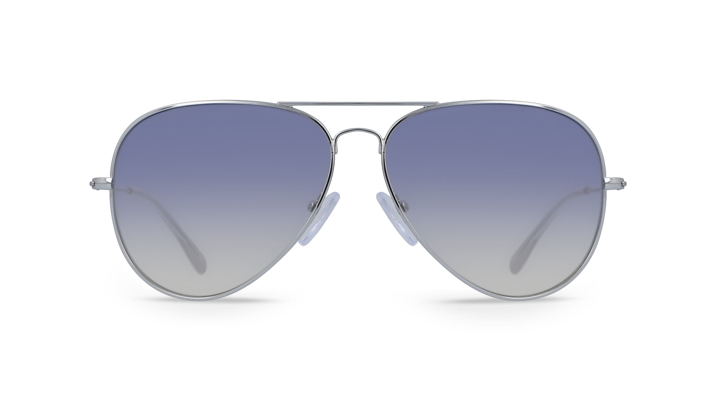 Fielmann BD 277 SUN CL Unisex-Sonnenbrille Vollrand Pilot Edelstahl-Gestell, silber