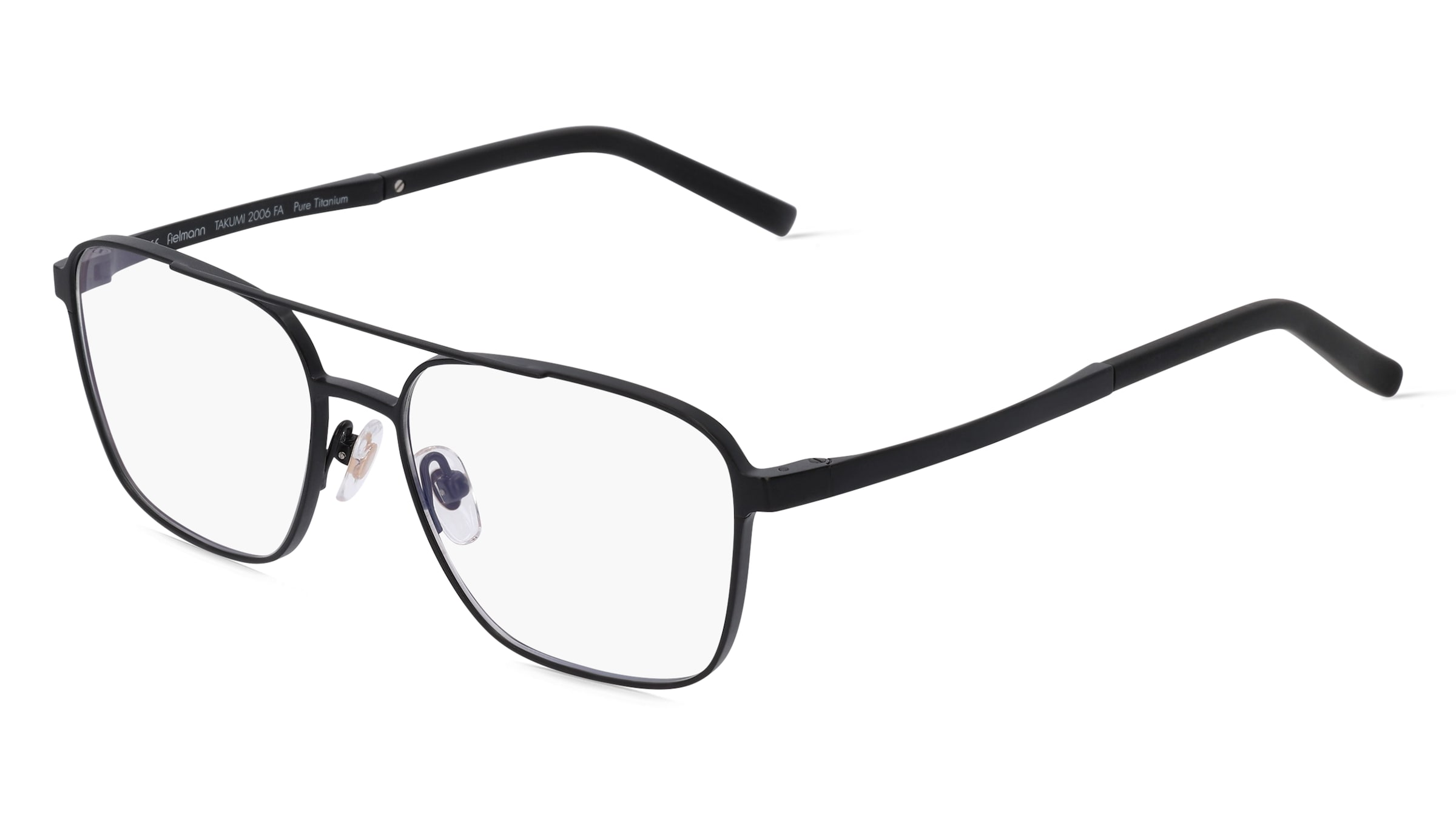 Fielmann TAKUMI 2006 FA Herren-Brille inkl. Gläser Vollrand Quadratisch Titan-Gestell 53/16/140, Schwarz
