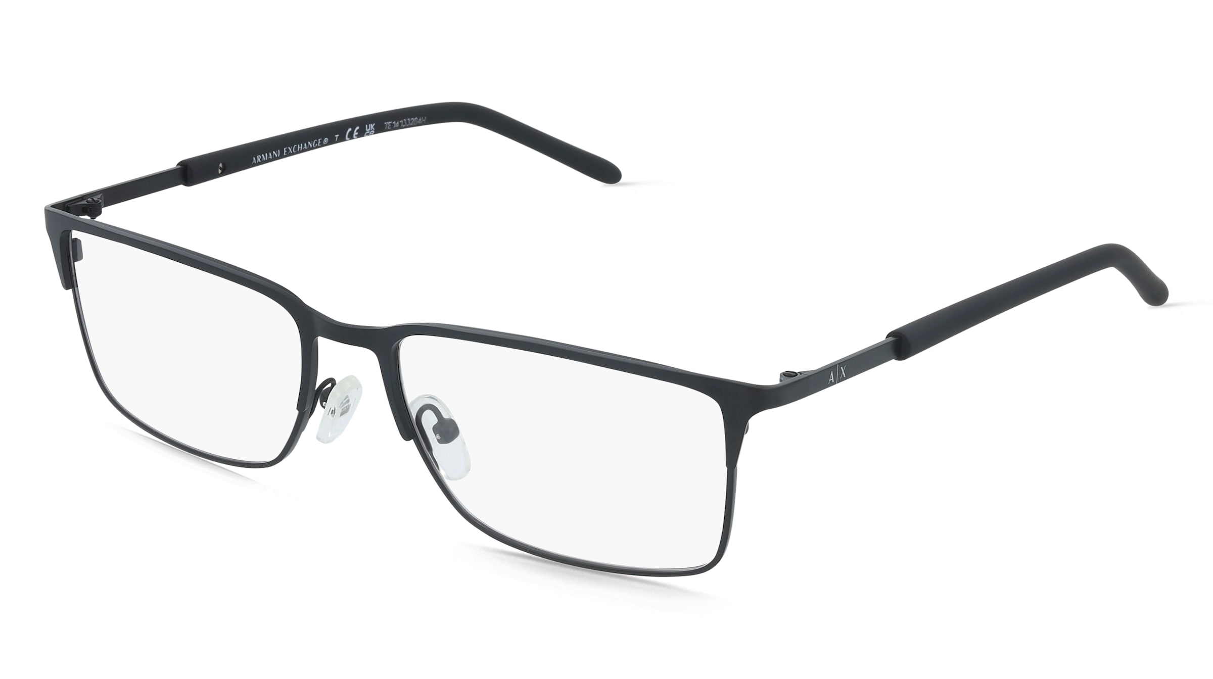 Emporio Armani 0AX1073 Herren-Brille inkl. Gläser Vollrand Eckig Metall-Gestell 56/17/145, Schwarz