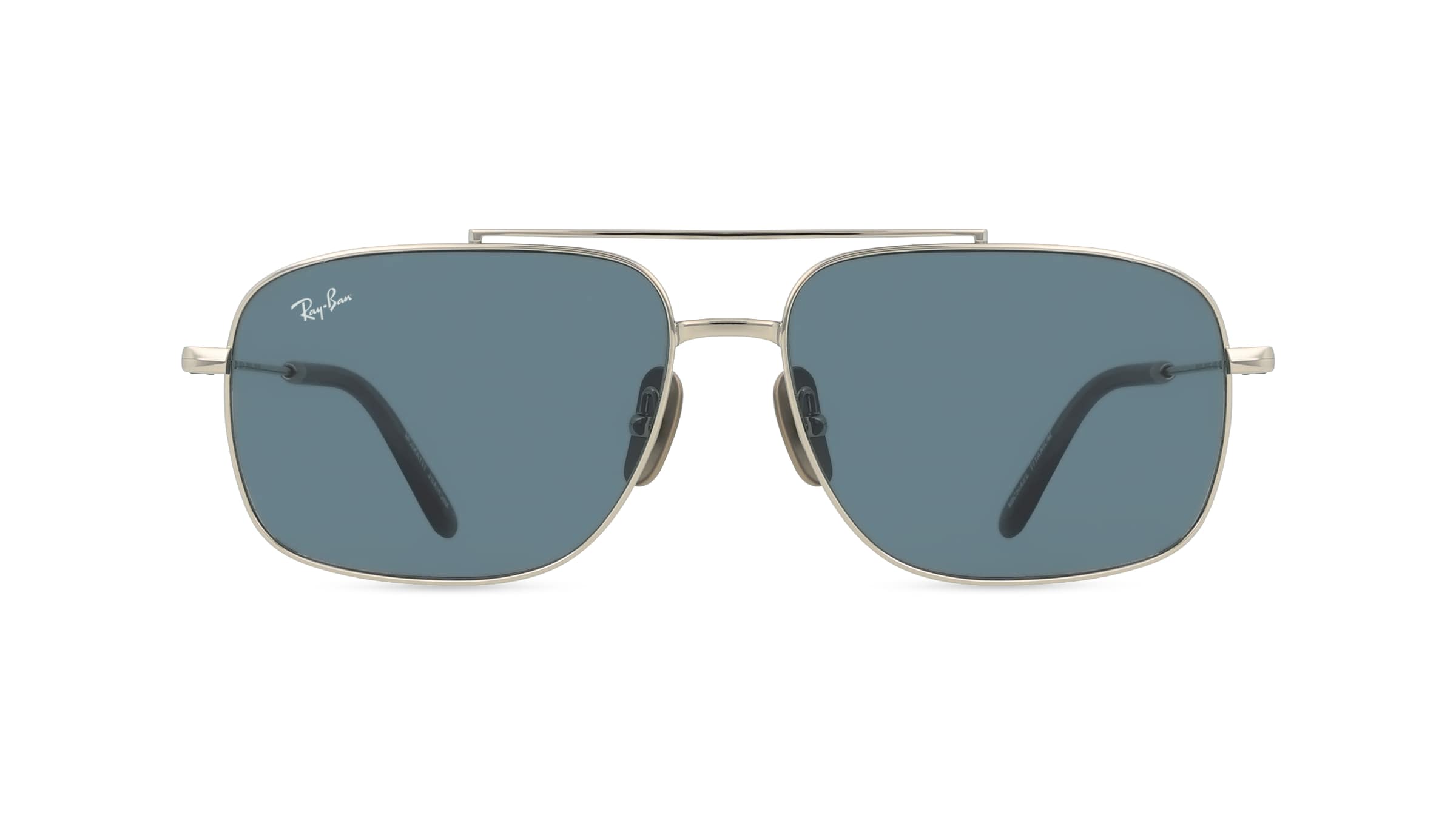 Ray-Ban RB8096 Unisex-Sonnenbrille Vollrand Pilot Titan-Gestell, silber