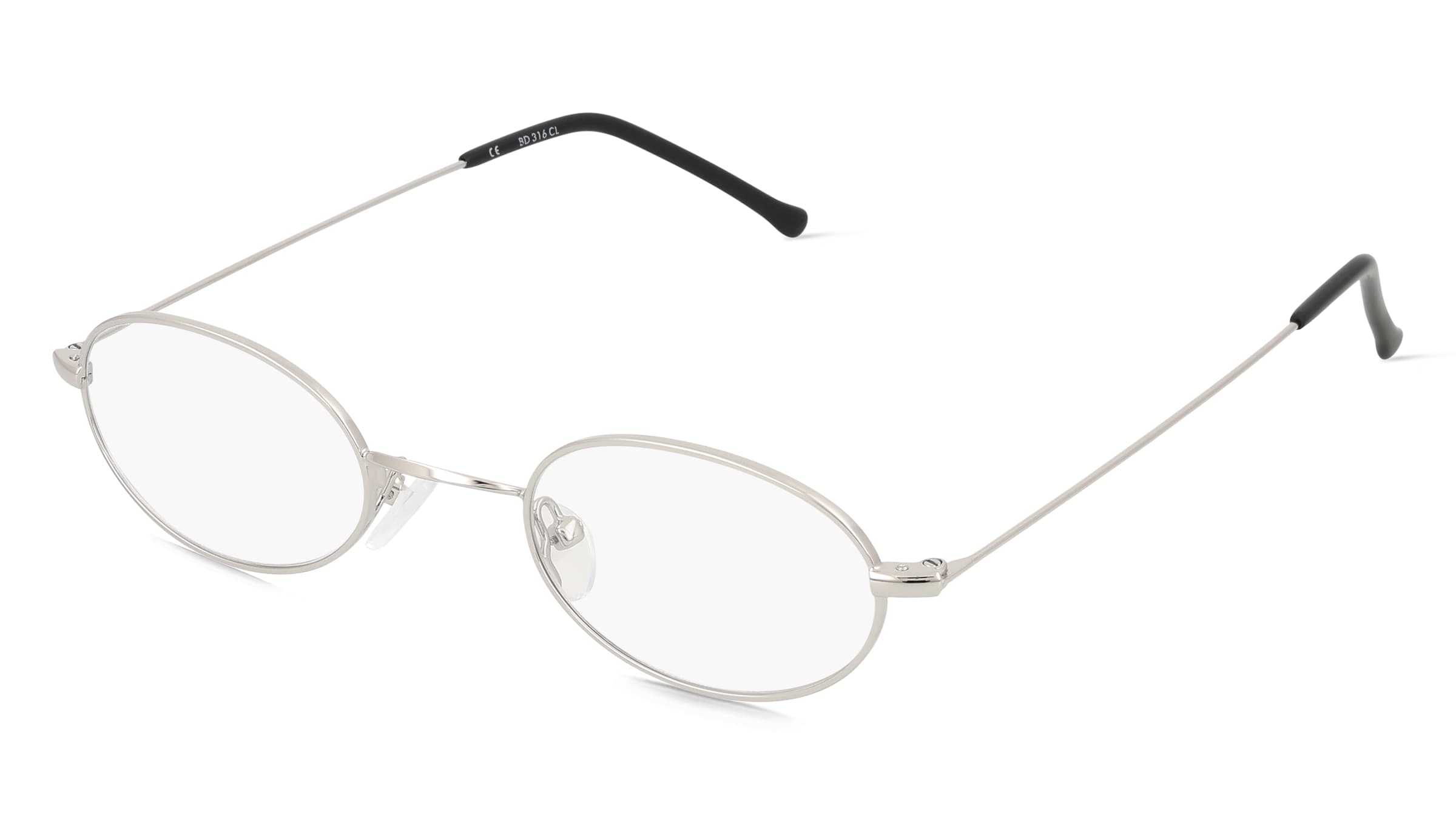 Fielmann BD 316 CL Unisex-Brille inkl. Gläser Vollrand Oval Edelstahl-Gestell 48mm/22mm/145mm, silber