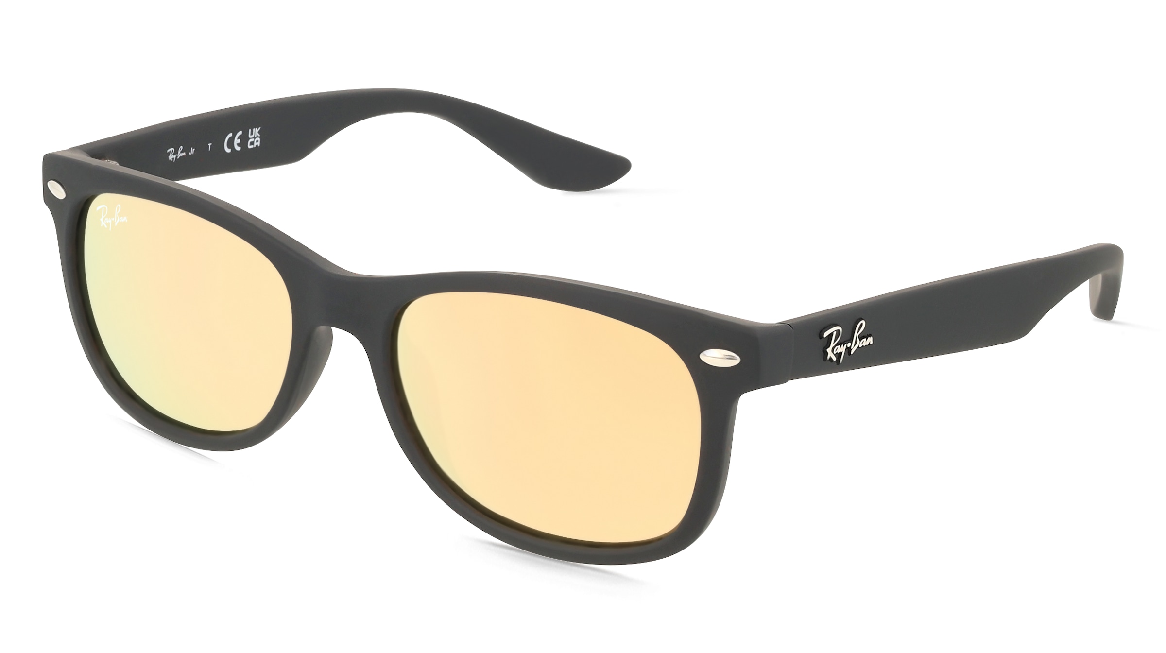 Ray Ban Junior 0RJ9052S JUNIOR NEW WAYFARER Kinder-Sonnenbrille Vollrand Quadratisch Kunststoff-Gestell, schwarz