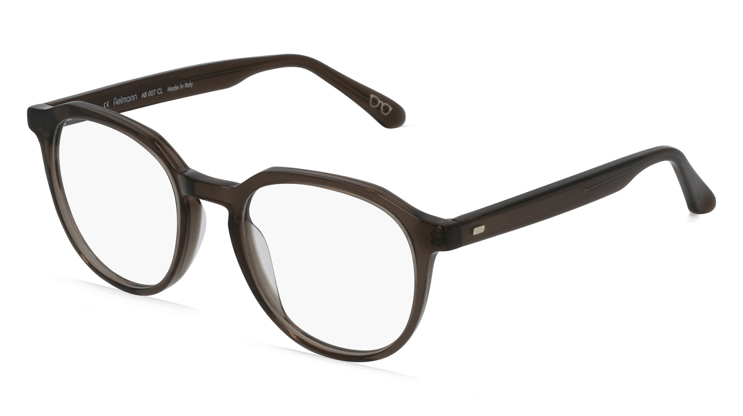 Fielmann AB 007 CL Unisex-Brille inkl. Gläser Vollrand Panto Acetat-Gestell 50/19/140, Grau