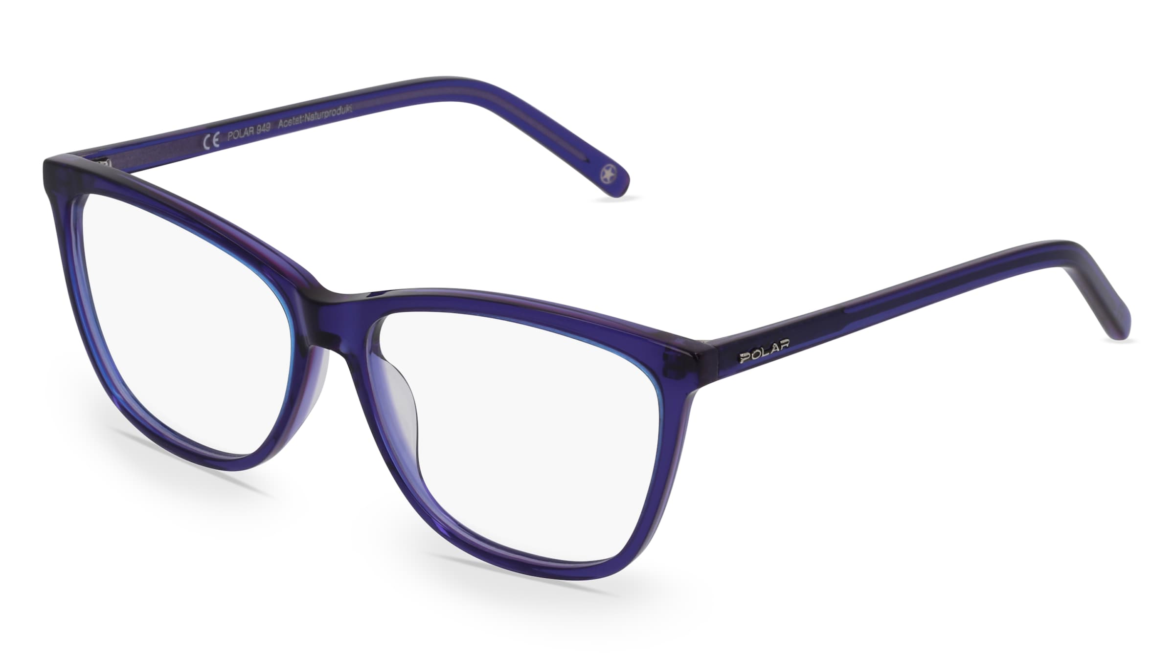 Polar 949 Damen-Brille inkl. Gläser Vollrand Quadratisch Kunststoff-Gestell 54/15/140, Blau