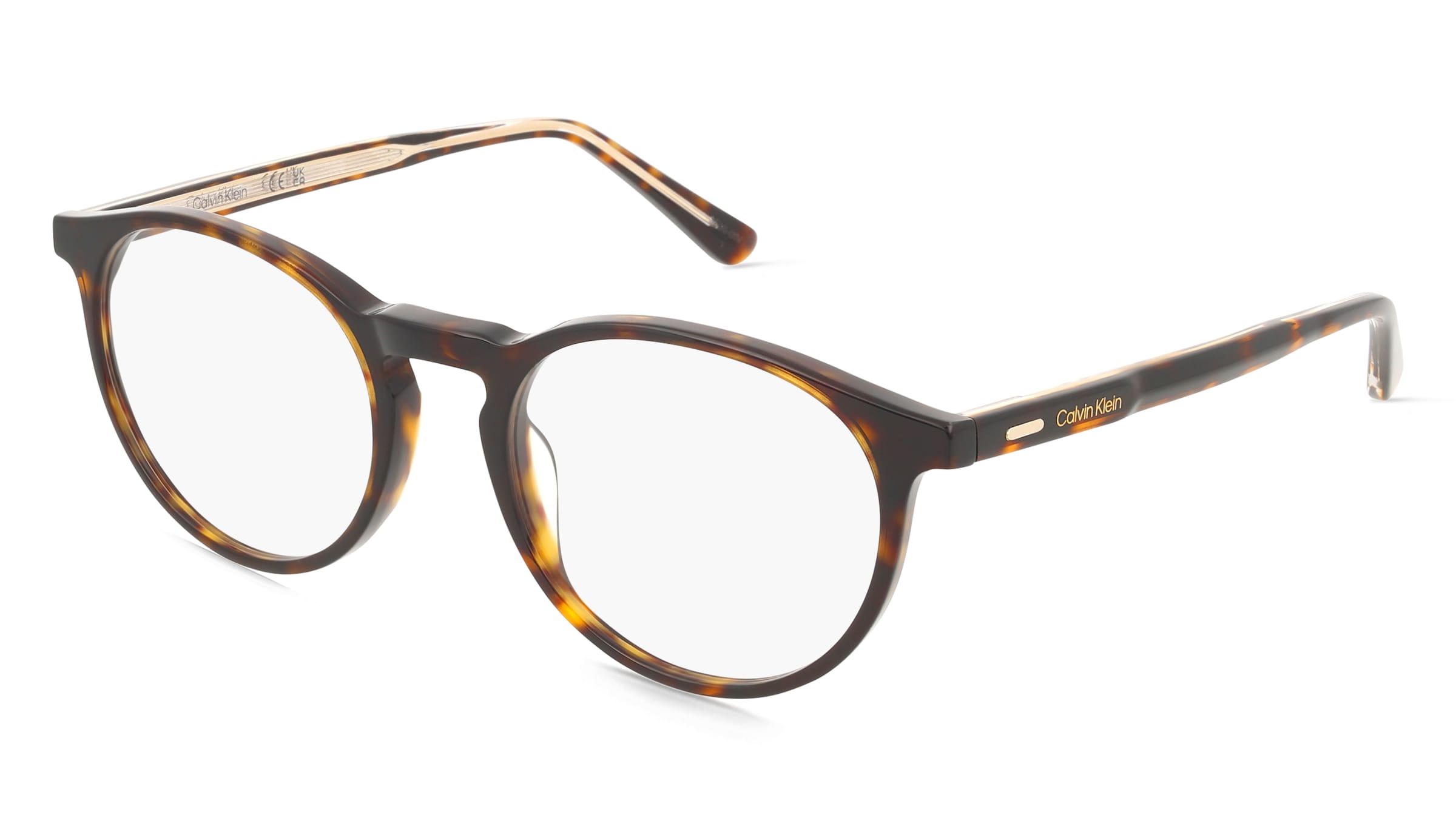 Calvin Klein CK25518N Unisex-Brille inkl. Gläser Vollrand Panto Acetat-Gestell 50/20/145, Havanna