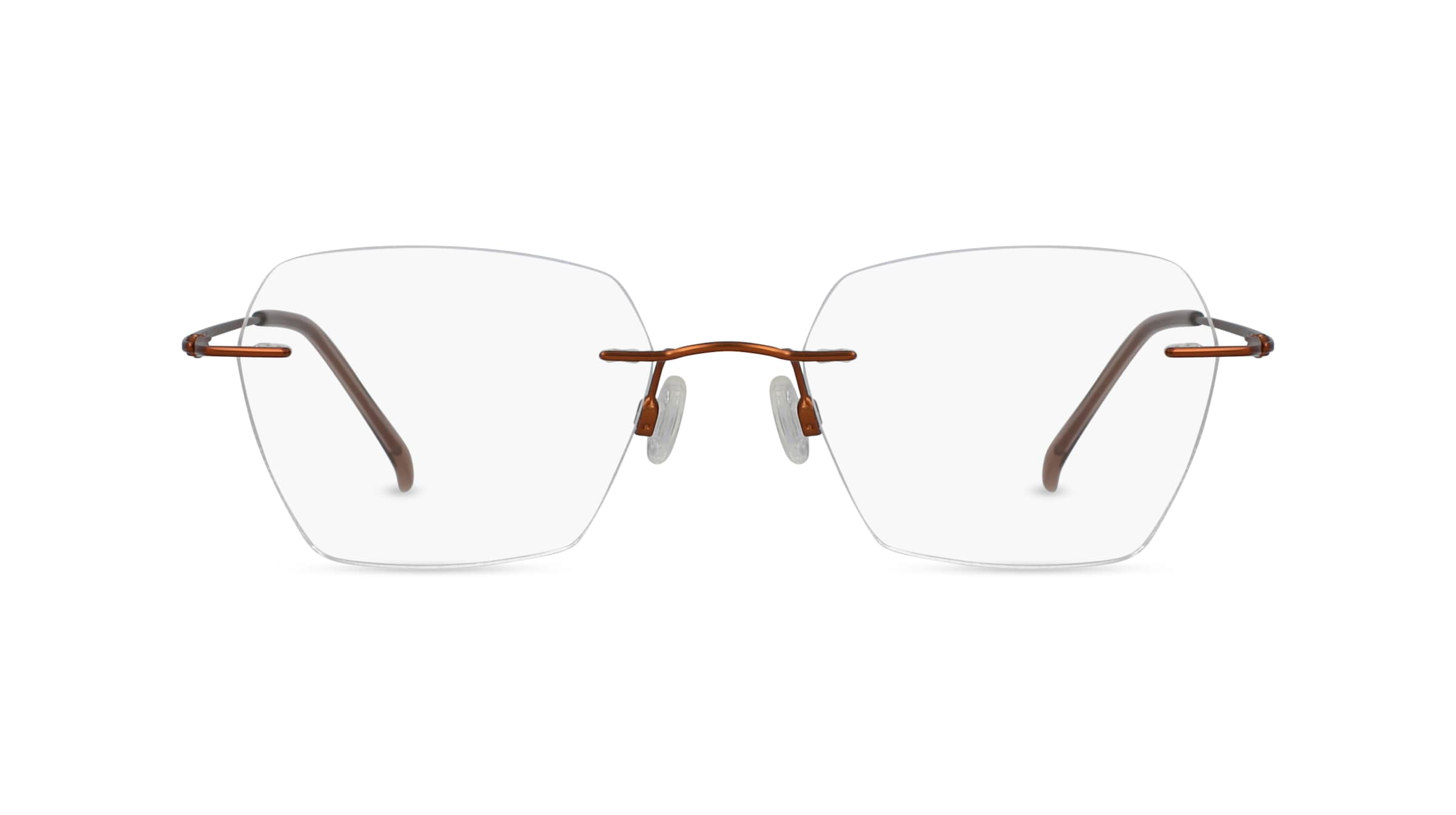 Fielmann BD 465 CL Damen-Brille inkl. Gläser Randlos Eckig Edelstahl-Gestell 52mm/18mm/135mm, orange