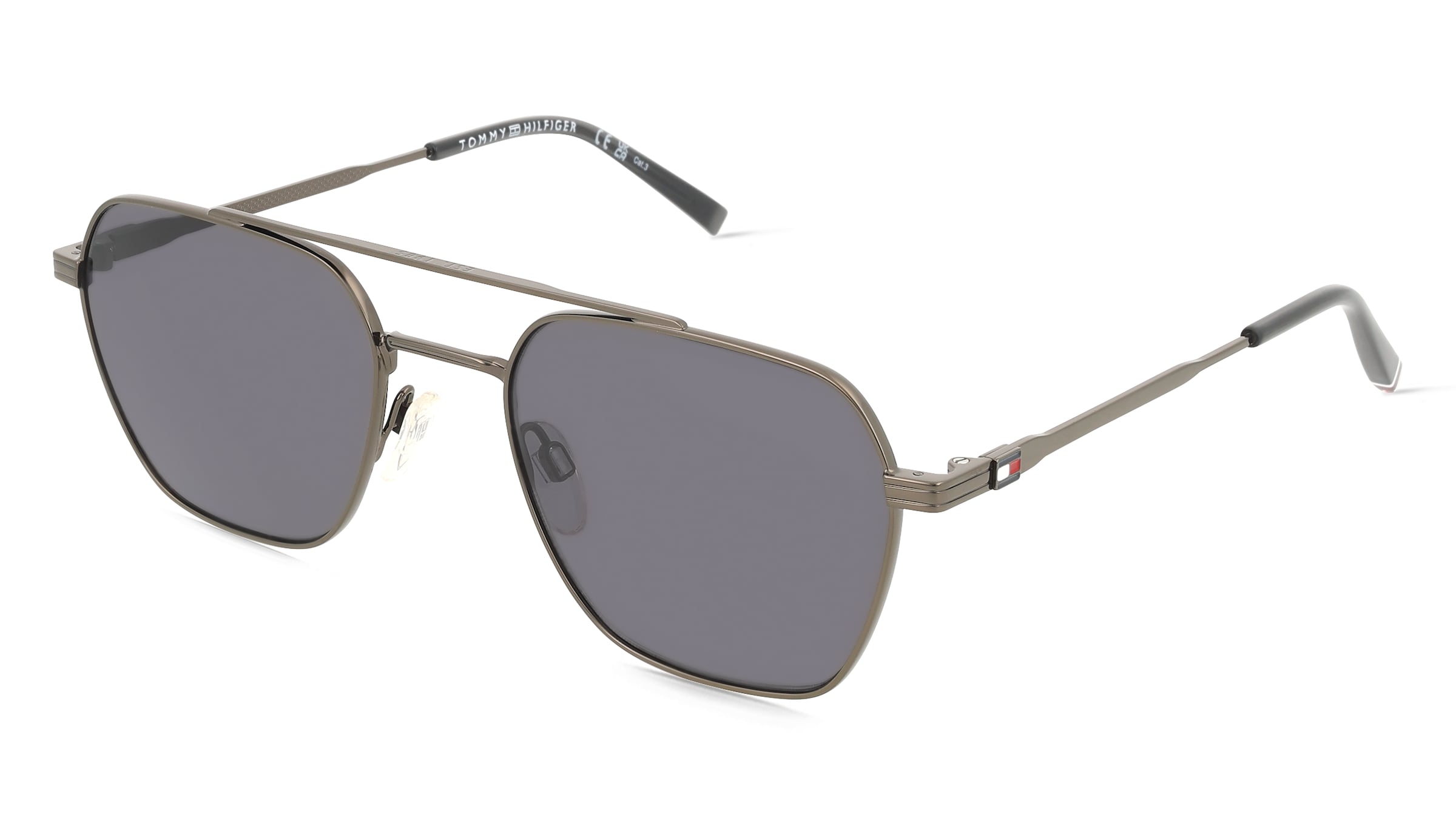 Tommy Hilfiger TH 2192/S Herren-Sonnenbrille Vollrand Eckig Edelstahl-Gestell, Grau