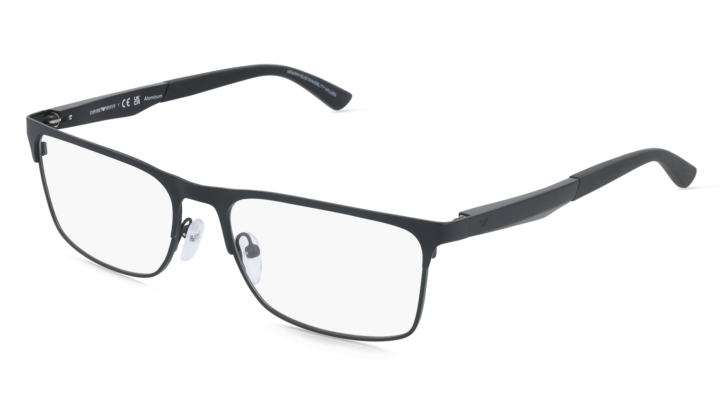 Emporio Armani EA1183 Herren-Brille inkl. Gläser Vollrand Eckig Metall-Gestell 56/17/145, Schwarz