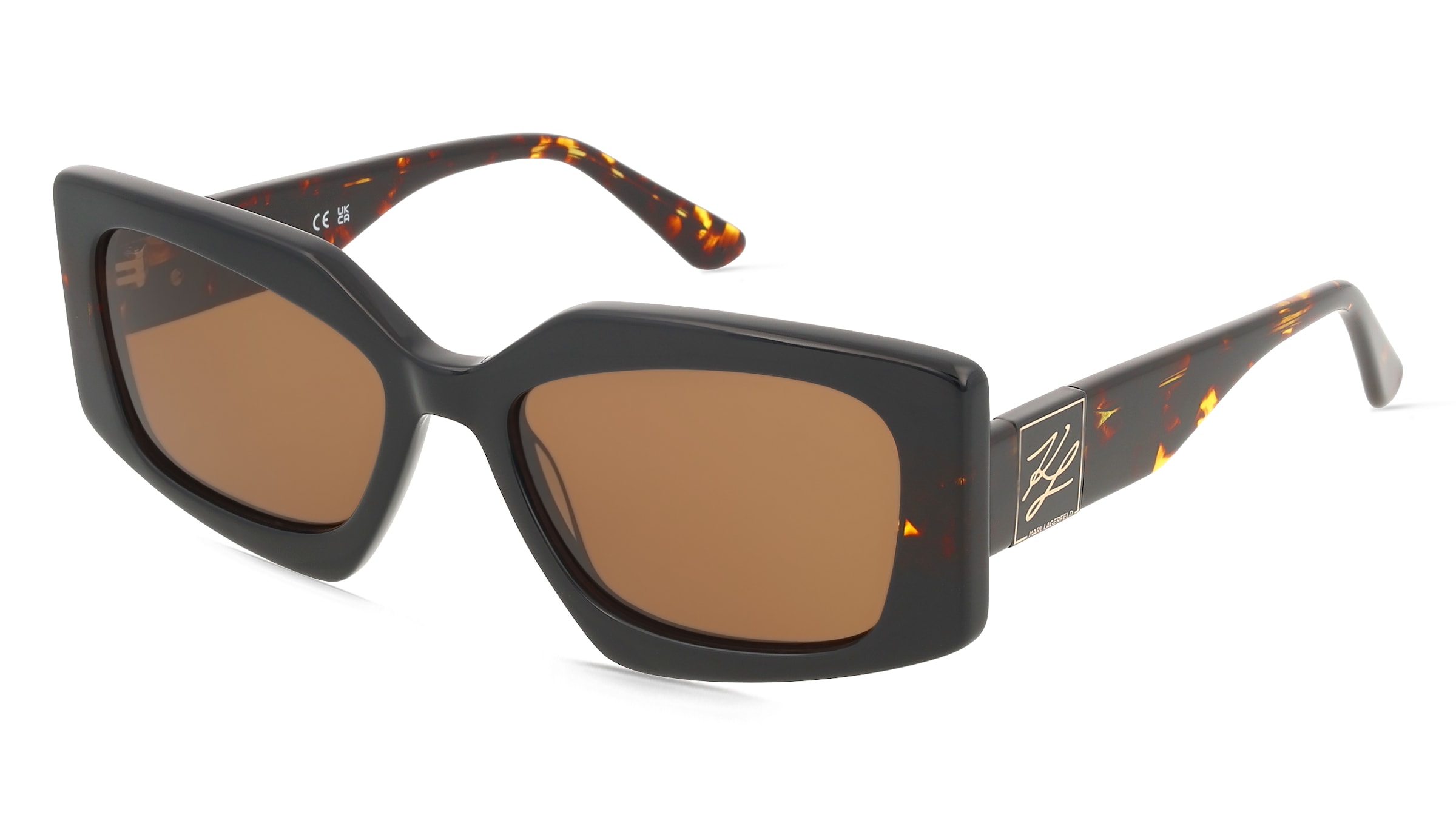 Karl Lagerfeld KL6206S Damen-Sonnenbrille Vollrand Eckig Acetat-Gestell, Schwarz