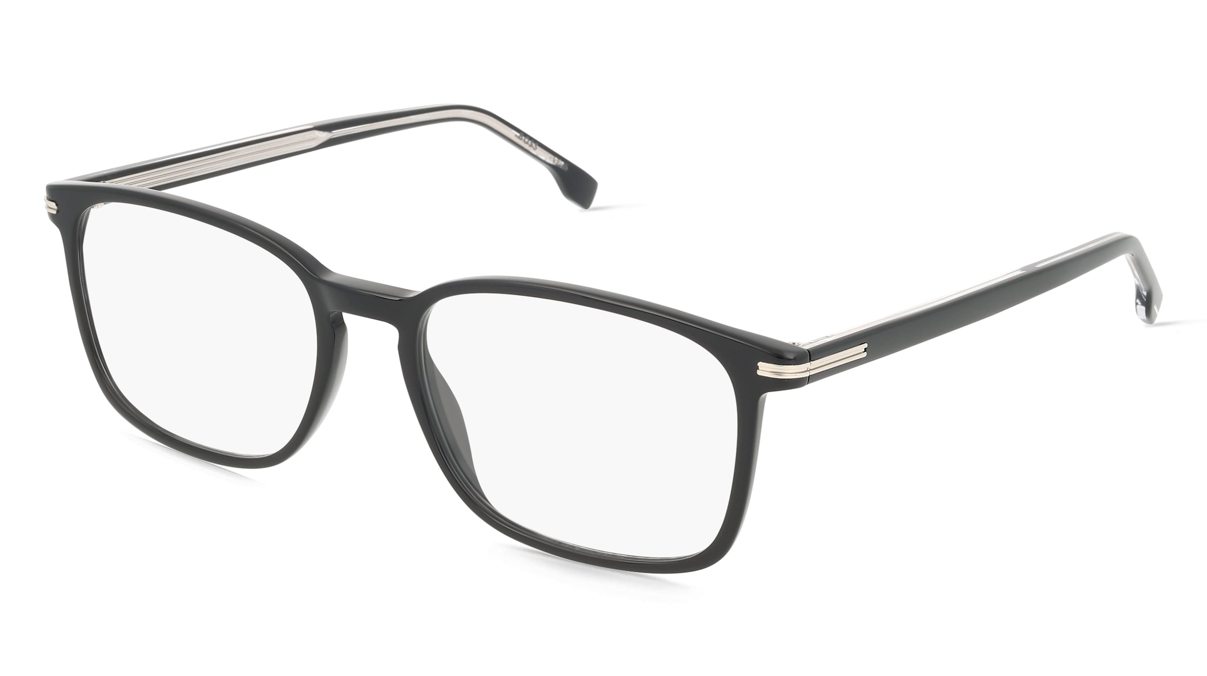 Boss 1727 Herren-Brille inkl. Gläser Vollrand Eckig Acetat-Gestell 55/18/145, Schwarz