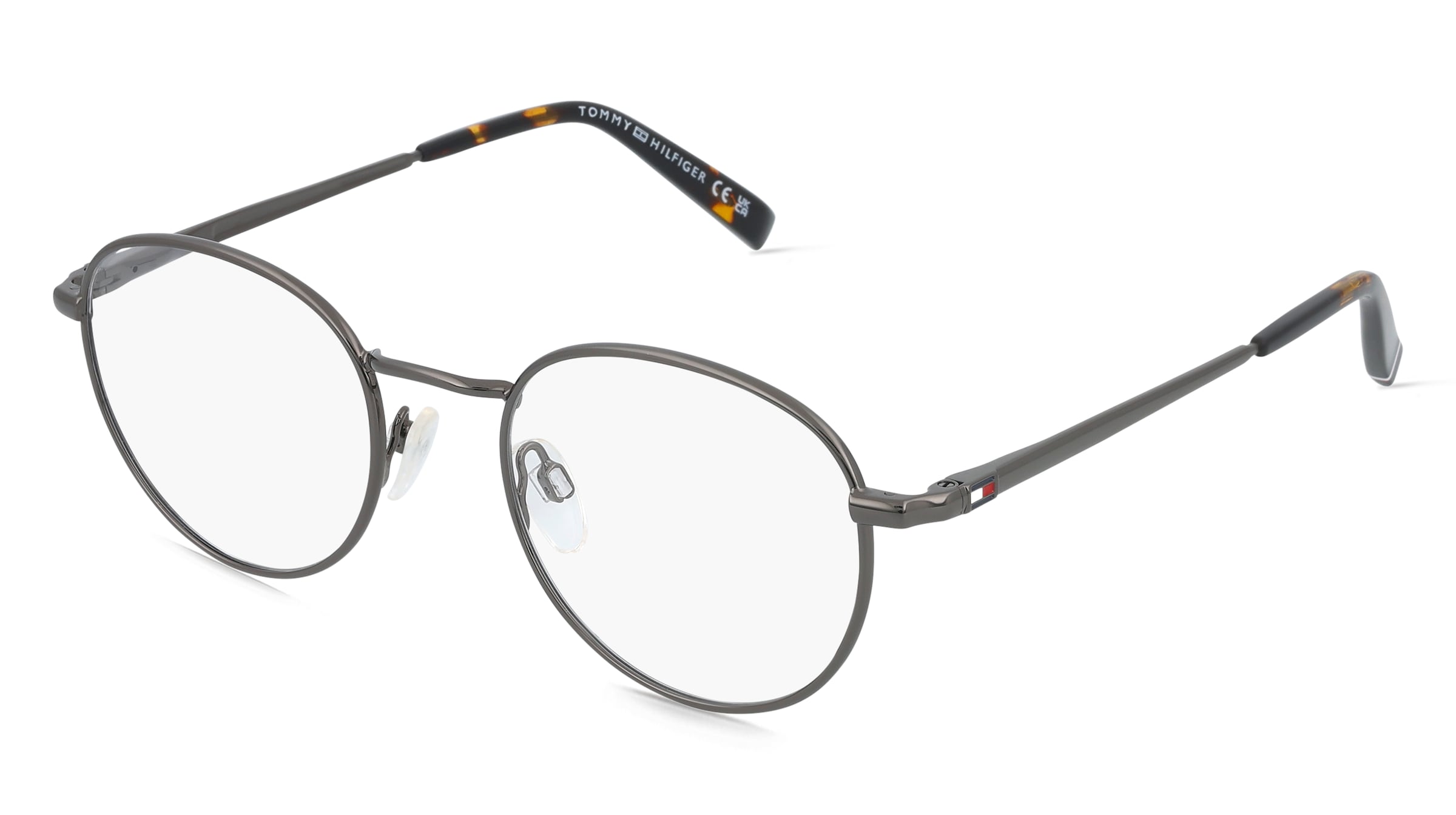 Tommy Hilfiger TH 2222 Damen-Brille inkl. Gläser Vollrand Panto Metall-Gestell 49/20/145, Grau