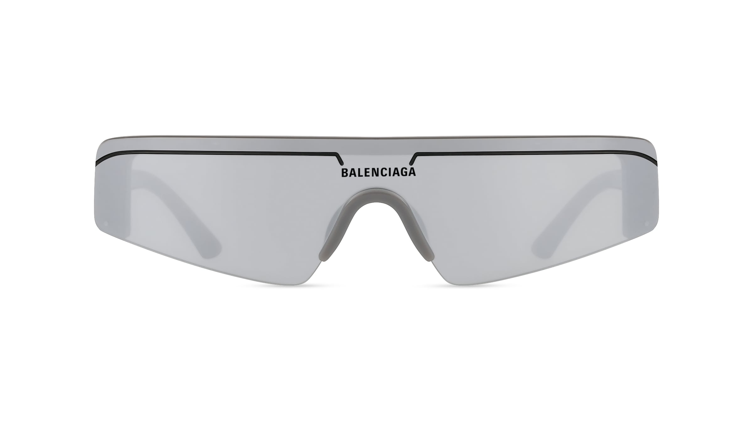 Balenciaga BB0003S Unisex-Sonnenbrille Vollrand Monoscheibe Recycled Acetat-Gestell, grau