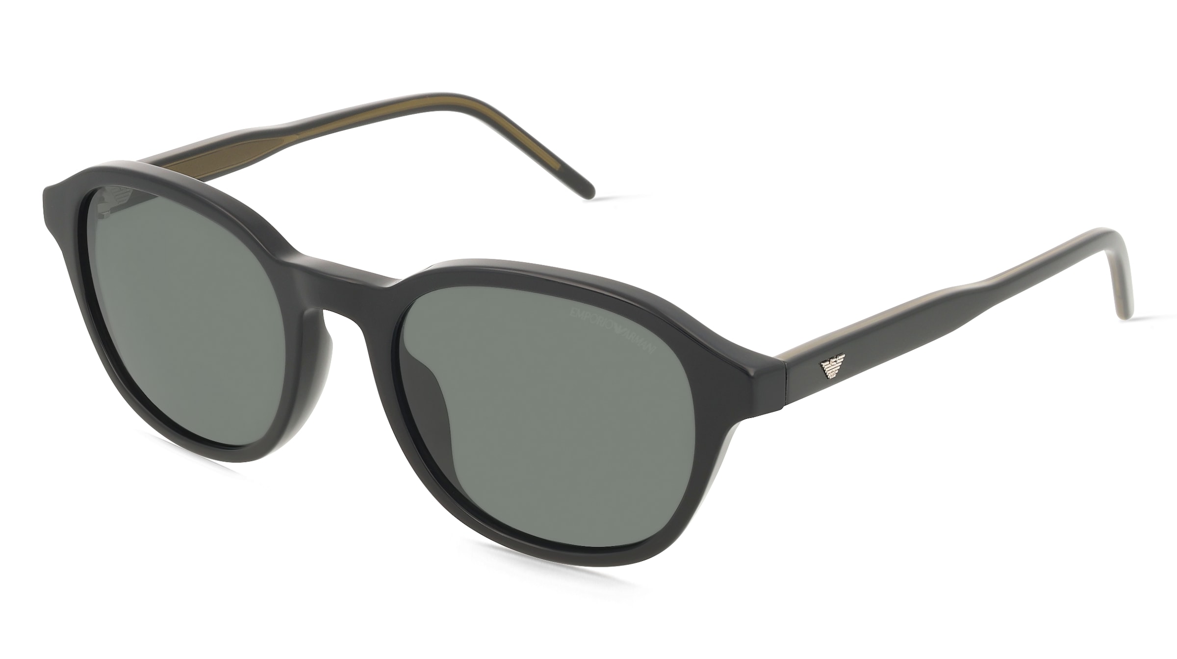 Emporio Armani EA4247U Herren-Sonnenbrille Vollrand Panto Acetat-Gestell, Schwarz