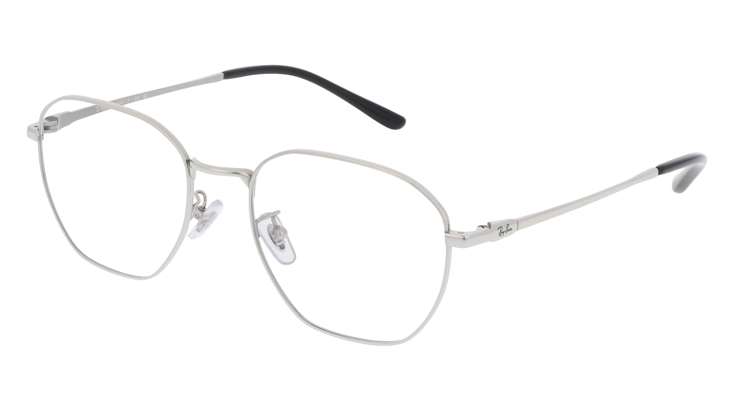 Ray-Ban RX8777D Unisex-Brille inkl. Gläser Vollrand Geometrisch Titan-Gestell 53/19/145, Silber