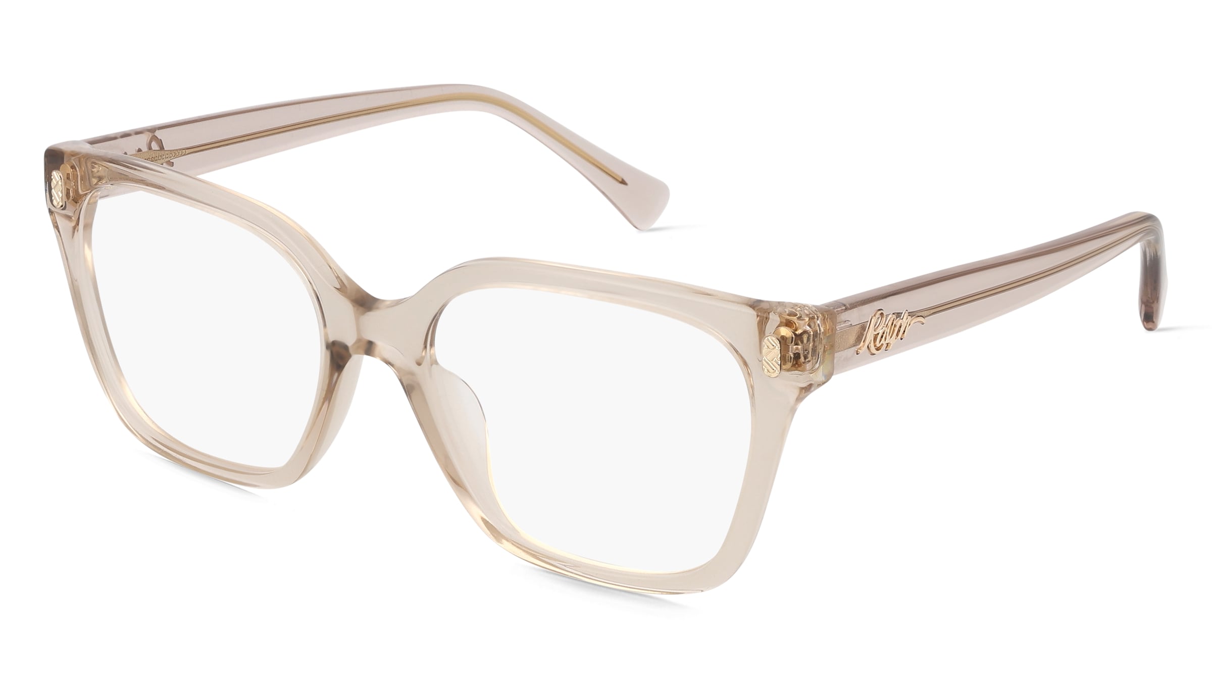 Ralph RA7158U Damen-Brille inkl. Gläser Vollrand Quadratisch Acetat-Gestell 53/18/145, Beige