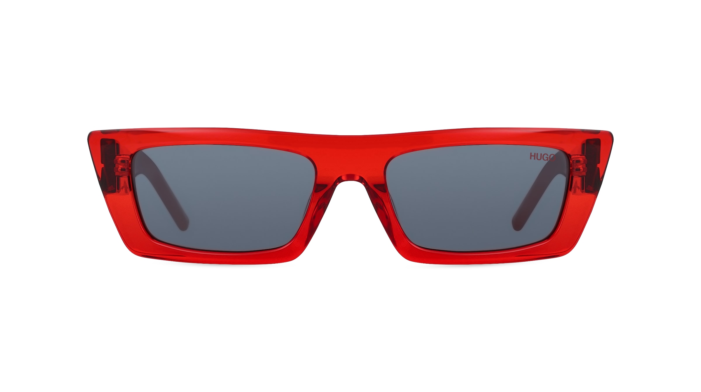 Hugo HG 1256/S Damen-Sonnenbrille Vollrand Eckig Acetat-Gestell, rot