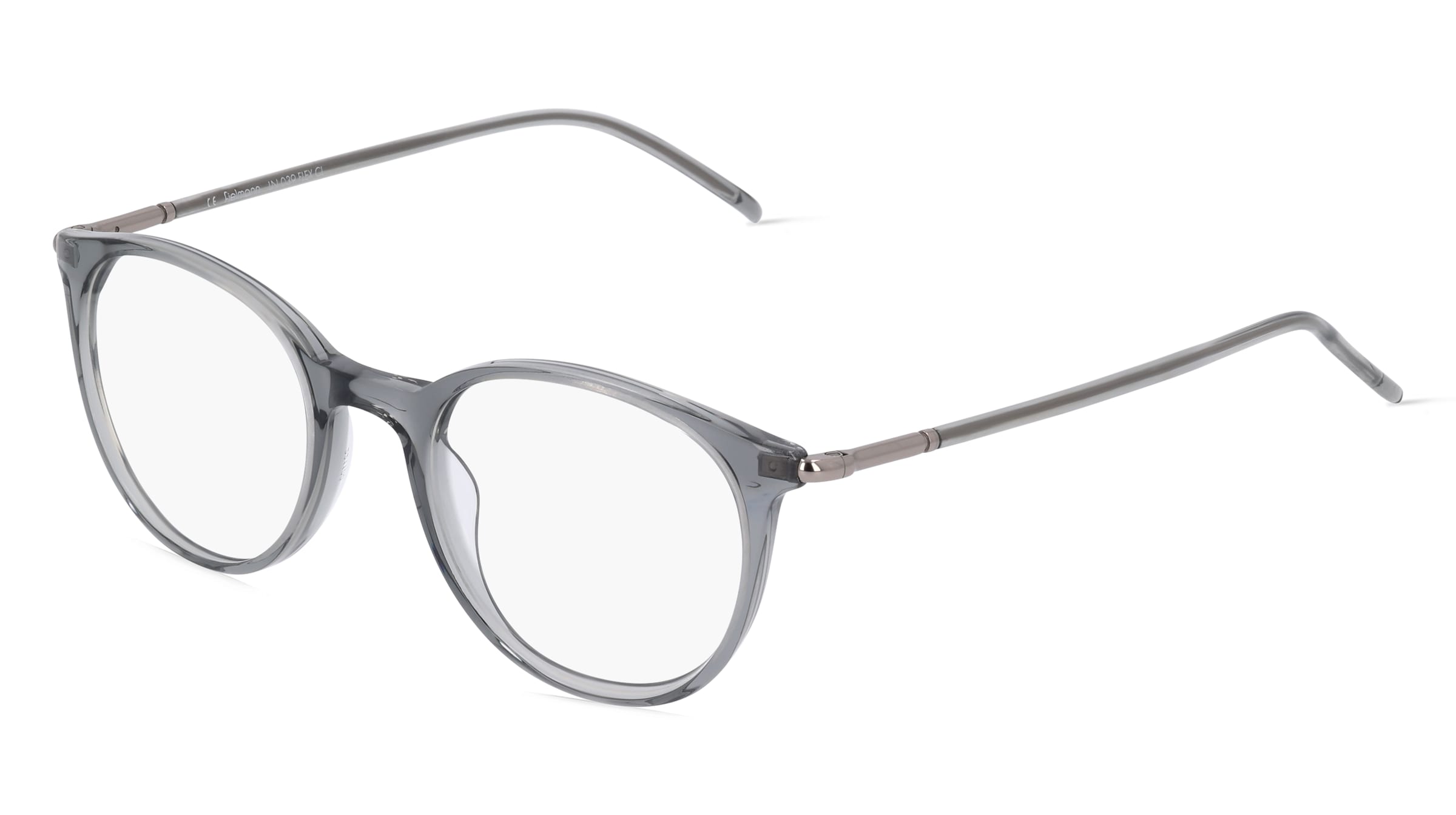 Fielmann LN 039 FLEX CL Unisex-Brille inkl. Gläser Vollrand Panto Acetat-Gestell 48mm/19mm/140mm, grau