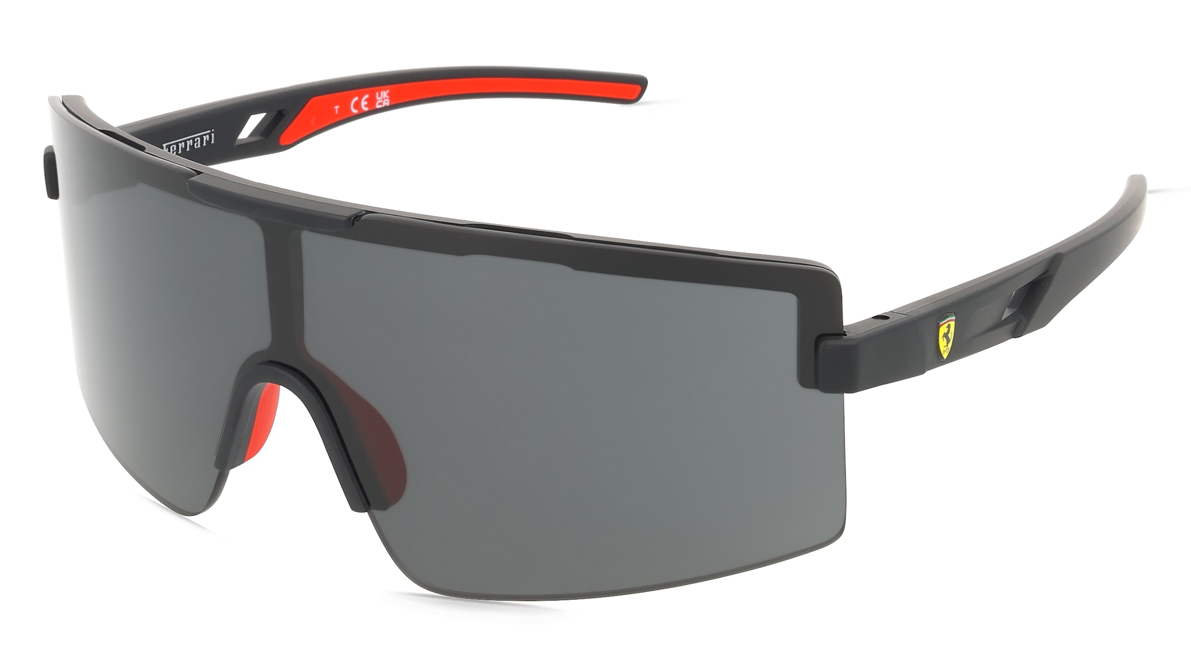 Scuderia Ferrari FZ6008U Herren-Sonnenbrille Randlos Monoscheibe Kunststoff-Gestell, Schwarz