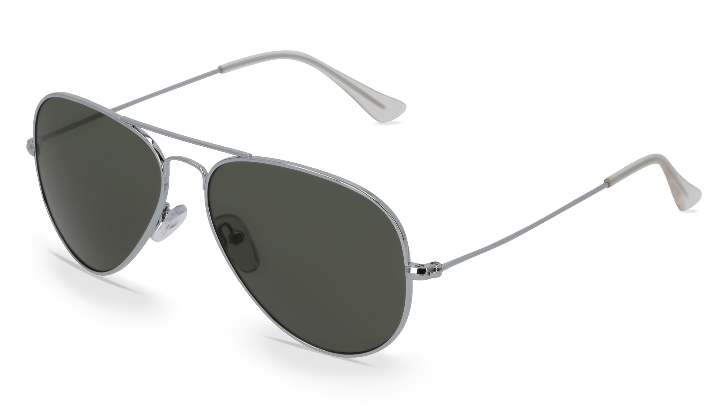 Fielmann BD 277 SUN CL Unisex-Sonnenbrille Vollrand Pilot Edelstahl-Gestell, silber