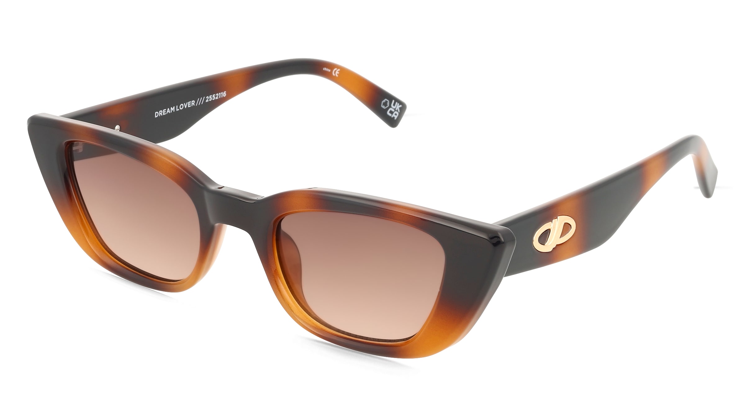 Le Specs DREAM LOVER Damen-Sonnenbrille Vollrand Cat Eye Kunststoff-Gestell, Braun