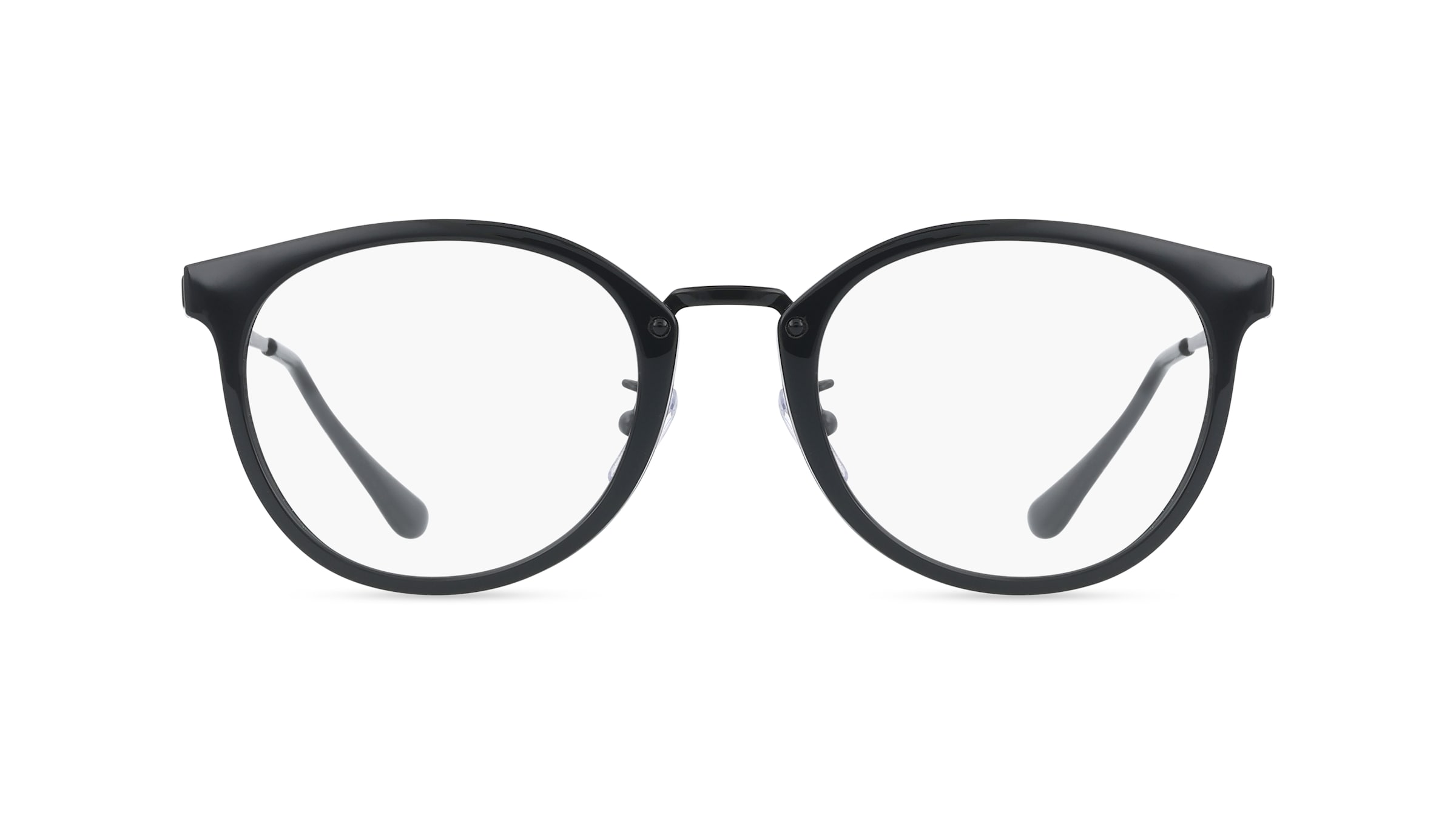 Ray-Ban RX7266D Unisex-Brille inkl. Gläser Vollrand Panto Kunststoff-Gestell 49/20/145, Schwarz