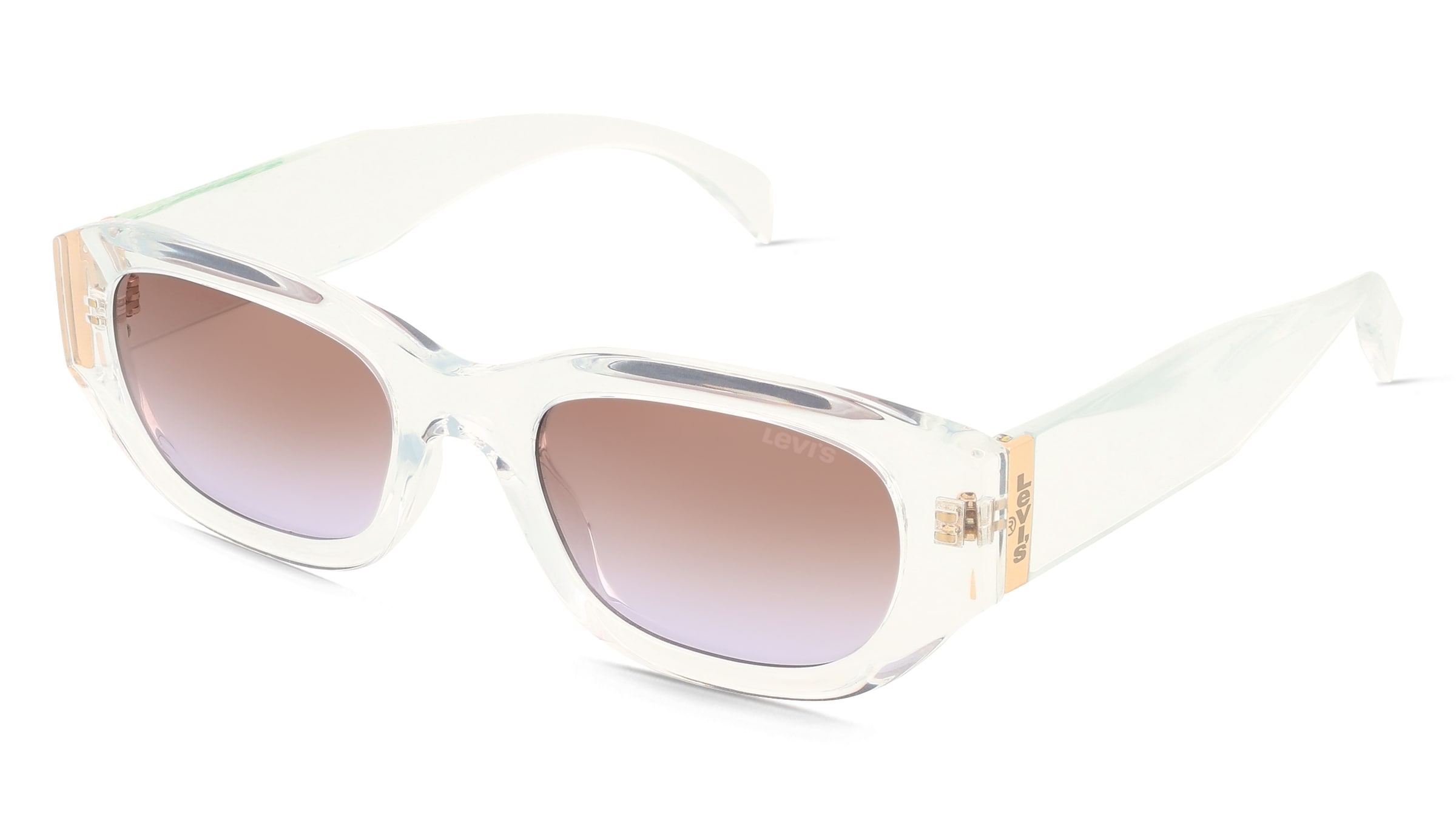 Levi's LV 1096/S Damen-Sonnenbrille Vollrand Quadratisch Kunststoff-Gestell, Transparent