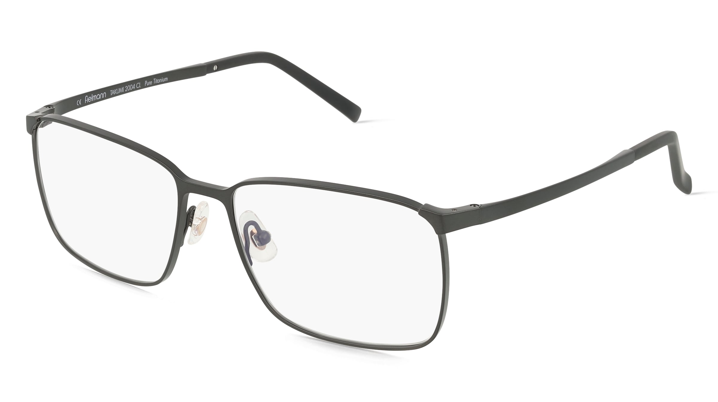 Fielmann TAKUMI 2004 CL ALLISTER Herren-Brille inkl. Gläser Vollrand Quadratisch Titan-Gestell 55/15/140, Grau