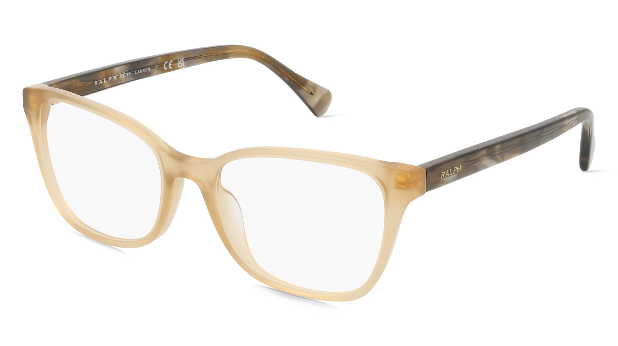 Ralph RA7137U Damen-Brille inkl. Gläser Vollrand Quadratisch Acetat-Gestell 53/18/145, Beige