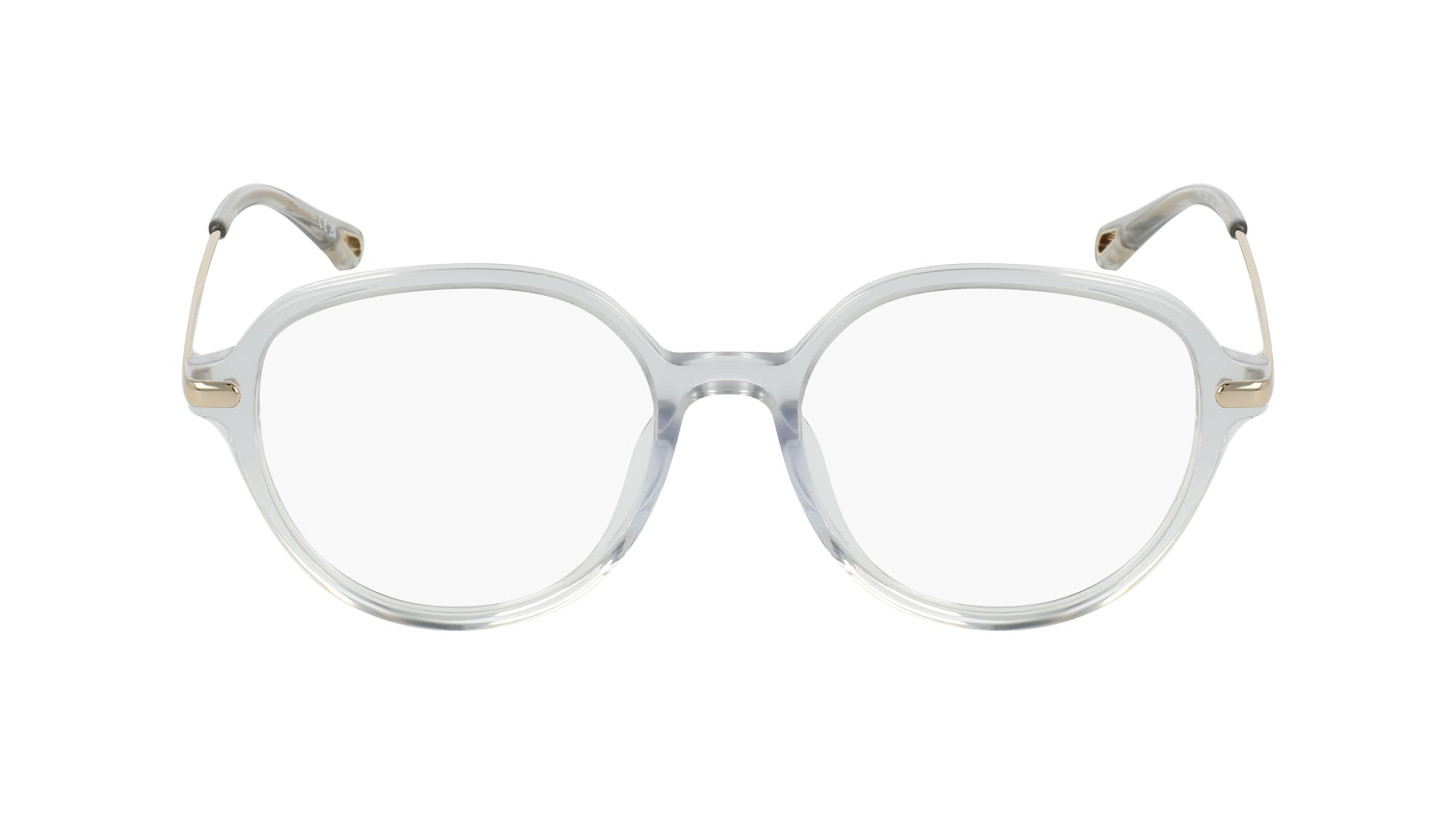 Chloé CH0217OA Damen-Brille inkl. Gläser Vollrand Rund Acetat-Gestell 53mm/18mm/145mm, grau