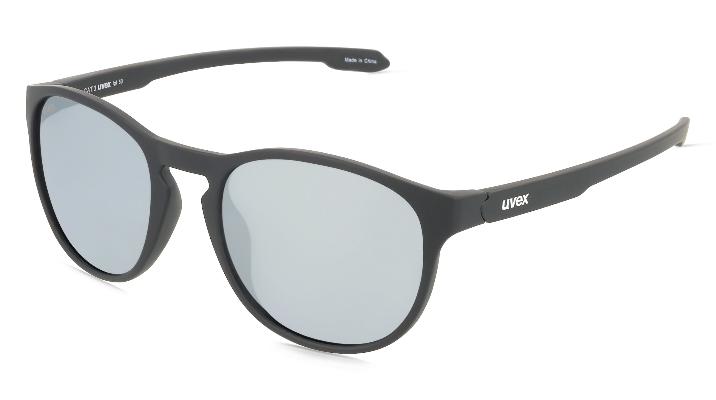 Uvex Sports S533079 LGL 53 Unisex-Sonnenbrille Vollrand Rund Kunststoff-Gestell, Schwarz