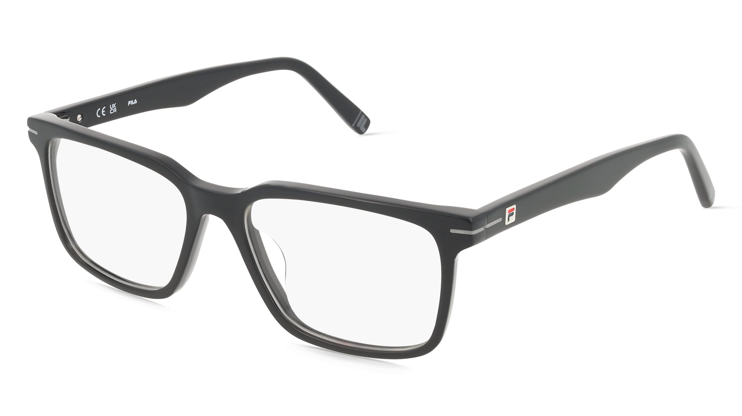 Fila VFI872 Unisex-Brille inkl. Gläser Vollrand Quadratisch Kunststoff-Gestell 53/16/145, Schwarz