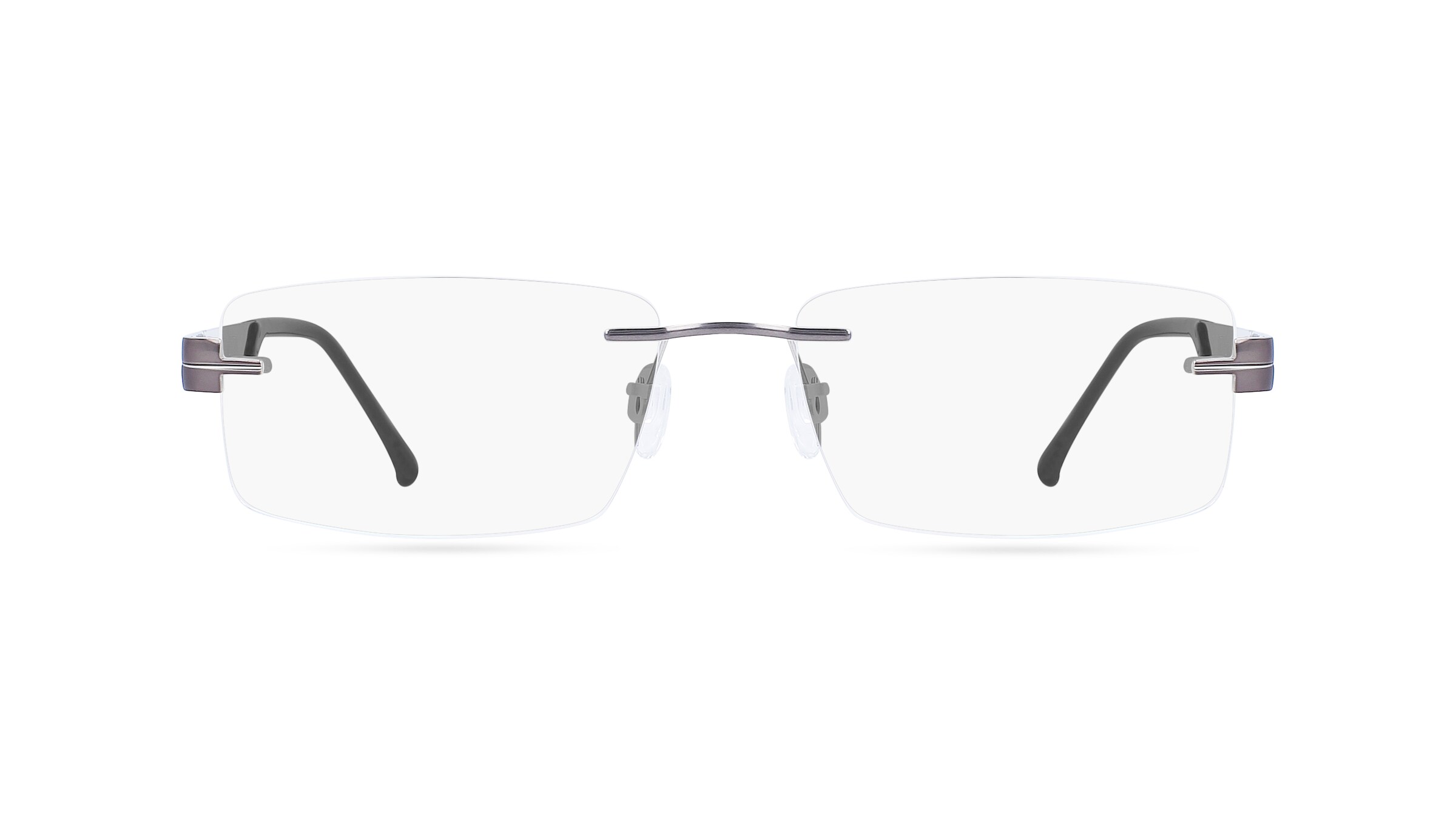 Fielmann COMFORT 033 TR Herren-Brille inkl. Gläser Randlos Eckig Titan-Gestell 56mm/17mm/145mm, grau