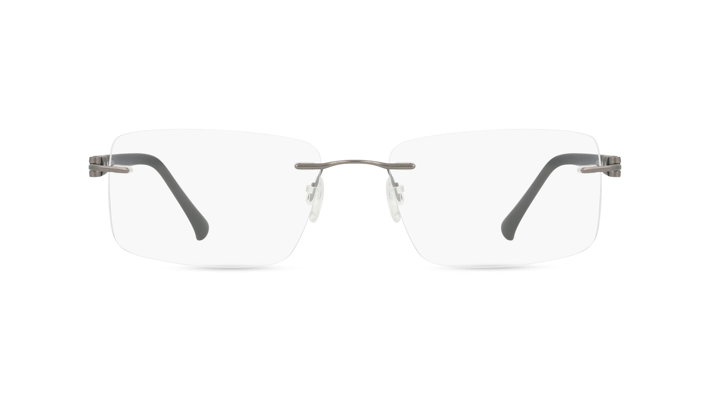 Fielmann COMFORT 116 CL Herren-Brille inkl. Gläser Randlos Eckig Titan-Gestell 55mm/17mm/140mm, grau