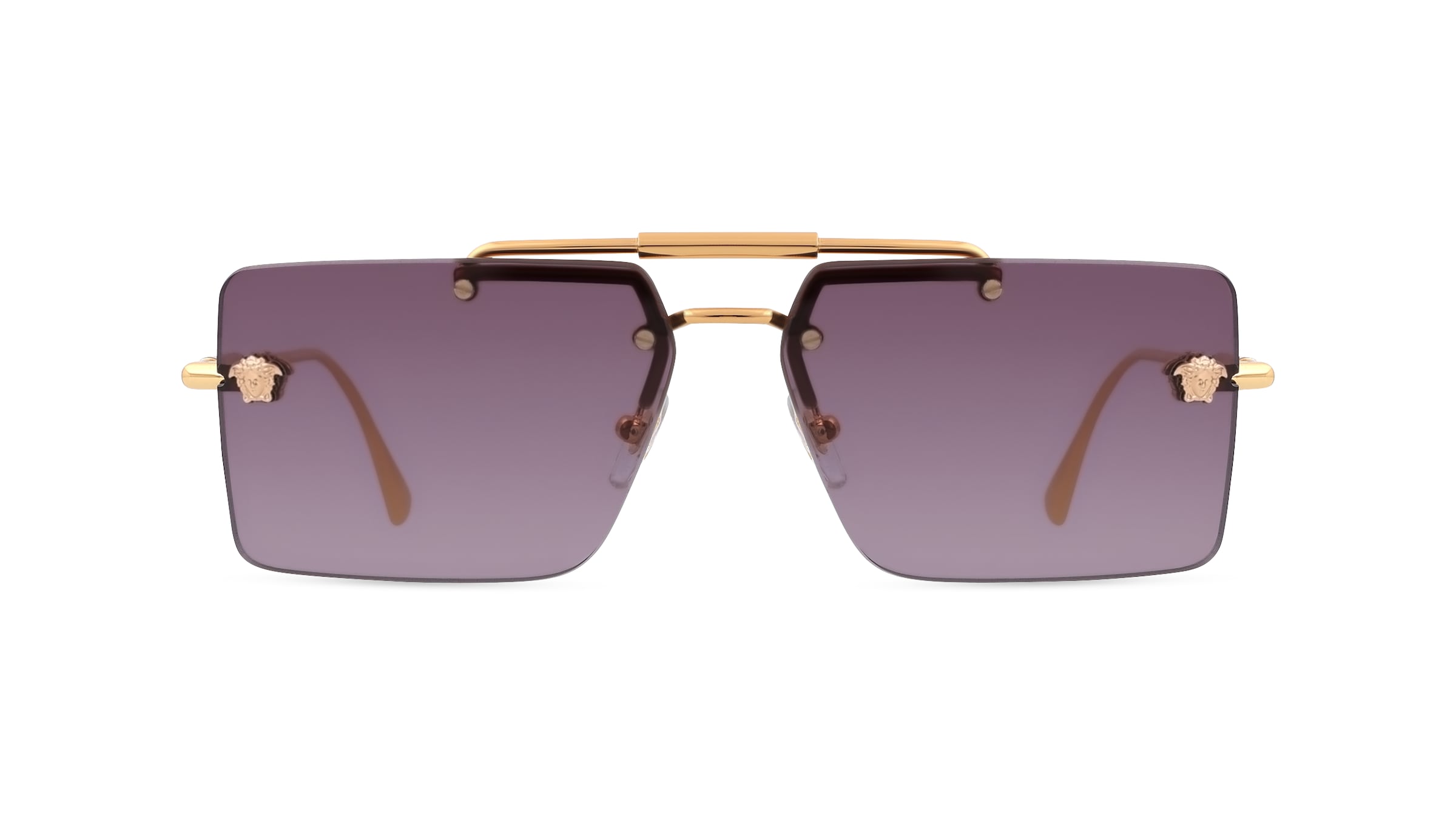 Versace VE2245 Damen-Sonnenbrille Randlos Eckig Metall-Gestell, gold