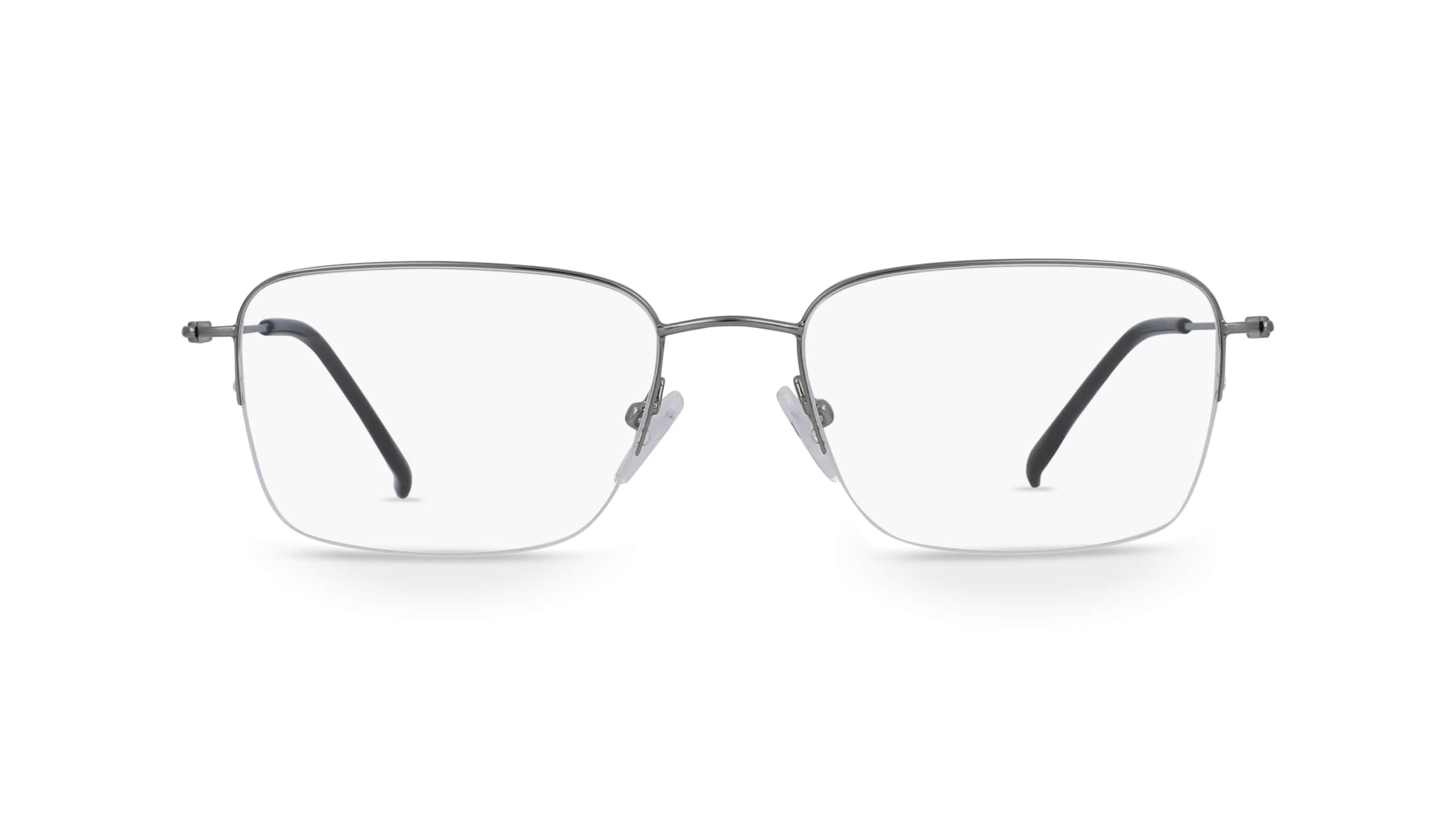 Fielmann BD 453 CL Herren-Brille inkl. Gläser Halbrand Eckig Edelstahl-Gestell 55mm/18mm/145mm, silber