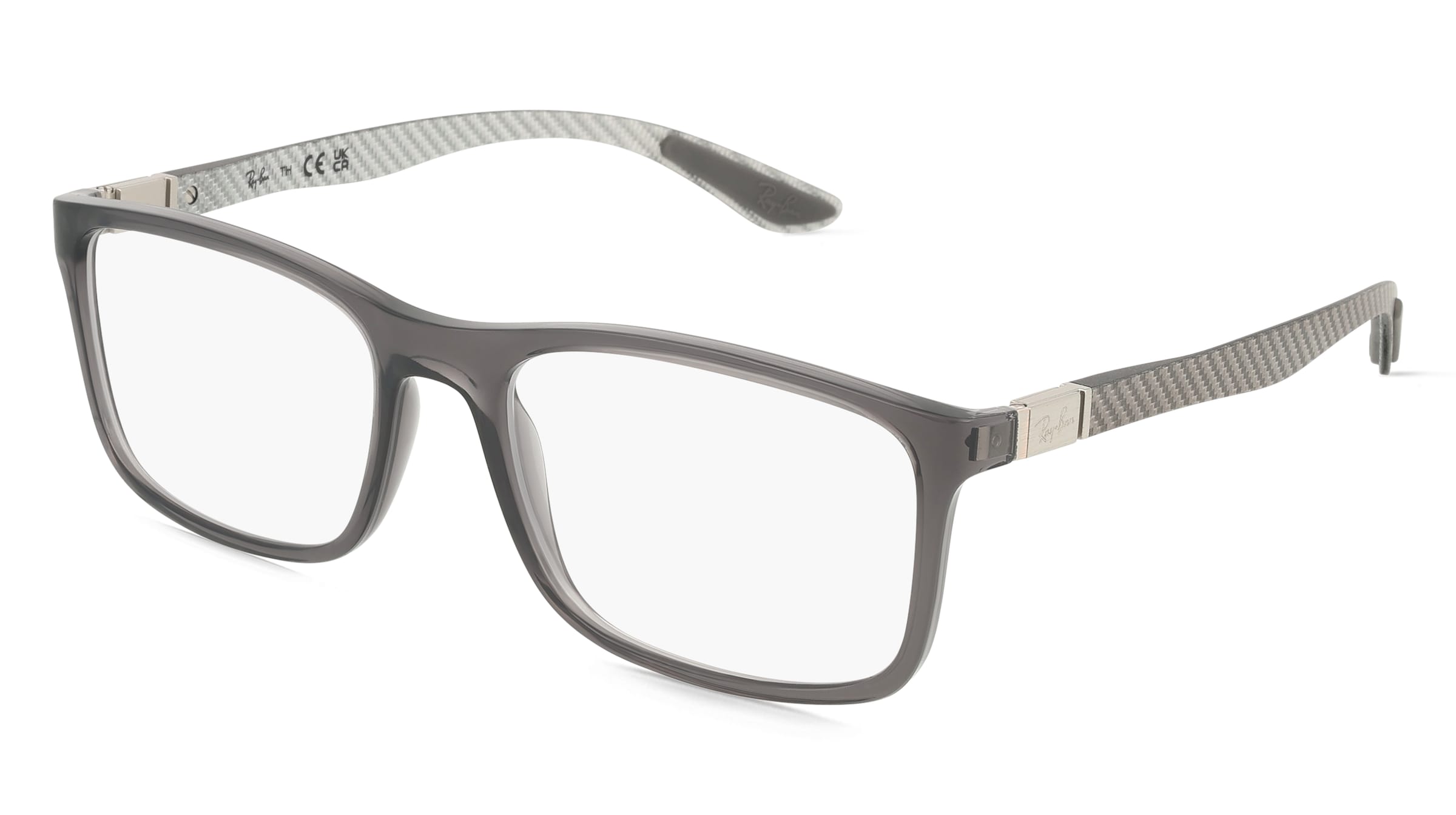 Ray-Ban 0RX8908 Unisex-Brille inkl. Gläser Vollrand Quadratisch Kunststoff-Gestell 55/18/145, Grau