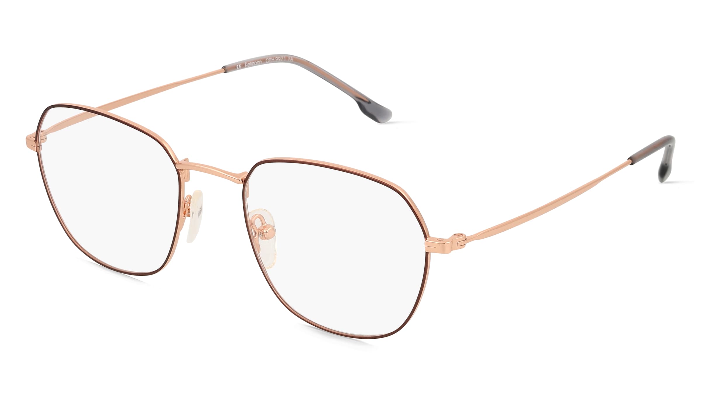 Fielmann OPH 9971 FA Damen-Brille inkl. Gläser Vollrand Geometrisch Edelstahl-Gestell 50/19/145, Grau