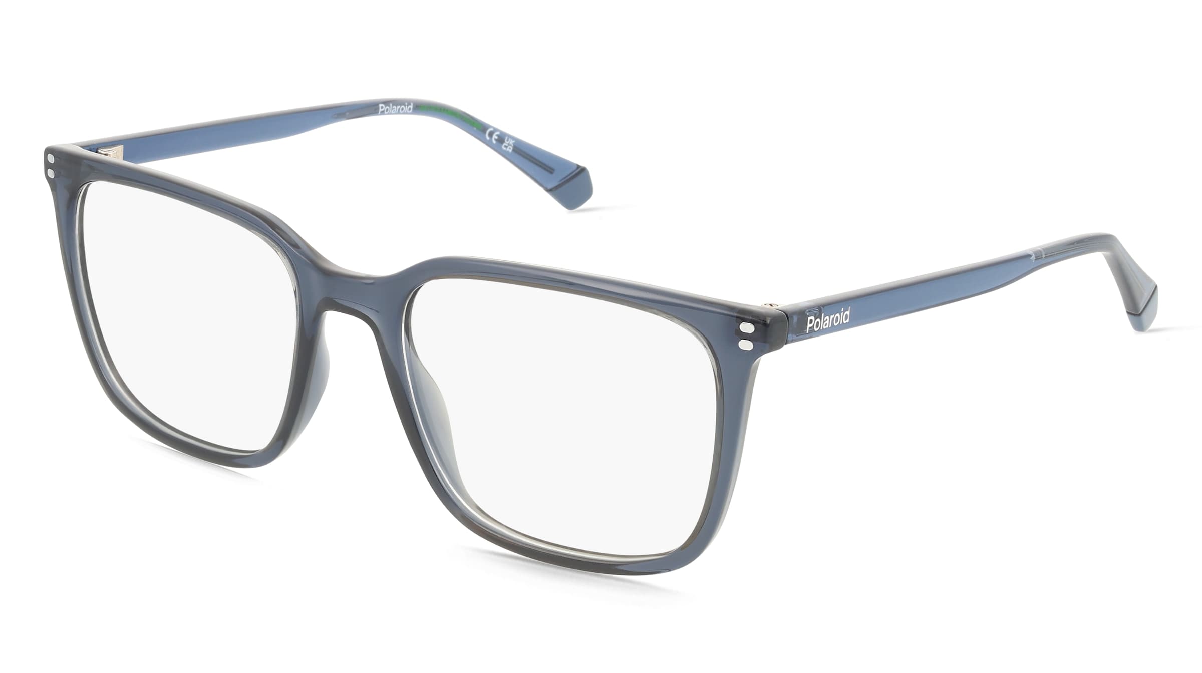 Polaroid PLDD580 Herren-Brille inkl. Gläser Vollrand Quadratisch Kunststoff-Gestell 54/19/145, Blau