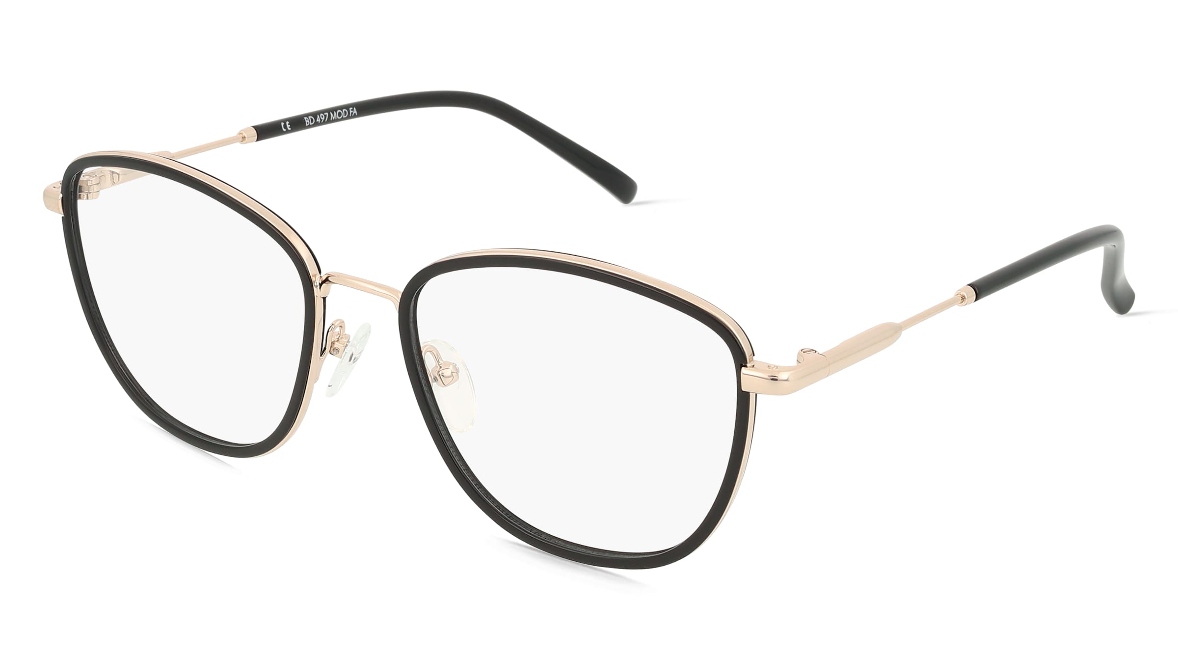 Fielmann BD 497 MOD FA Damen-Brille inkl. Gläser Vollrand Butterfly Edelstahl-Gestell 53/18/135, Gold