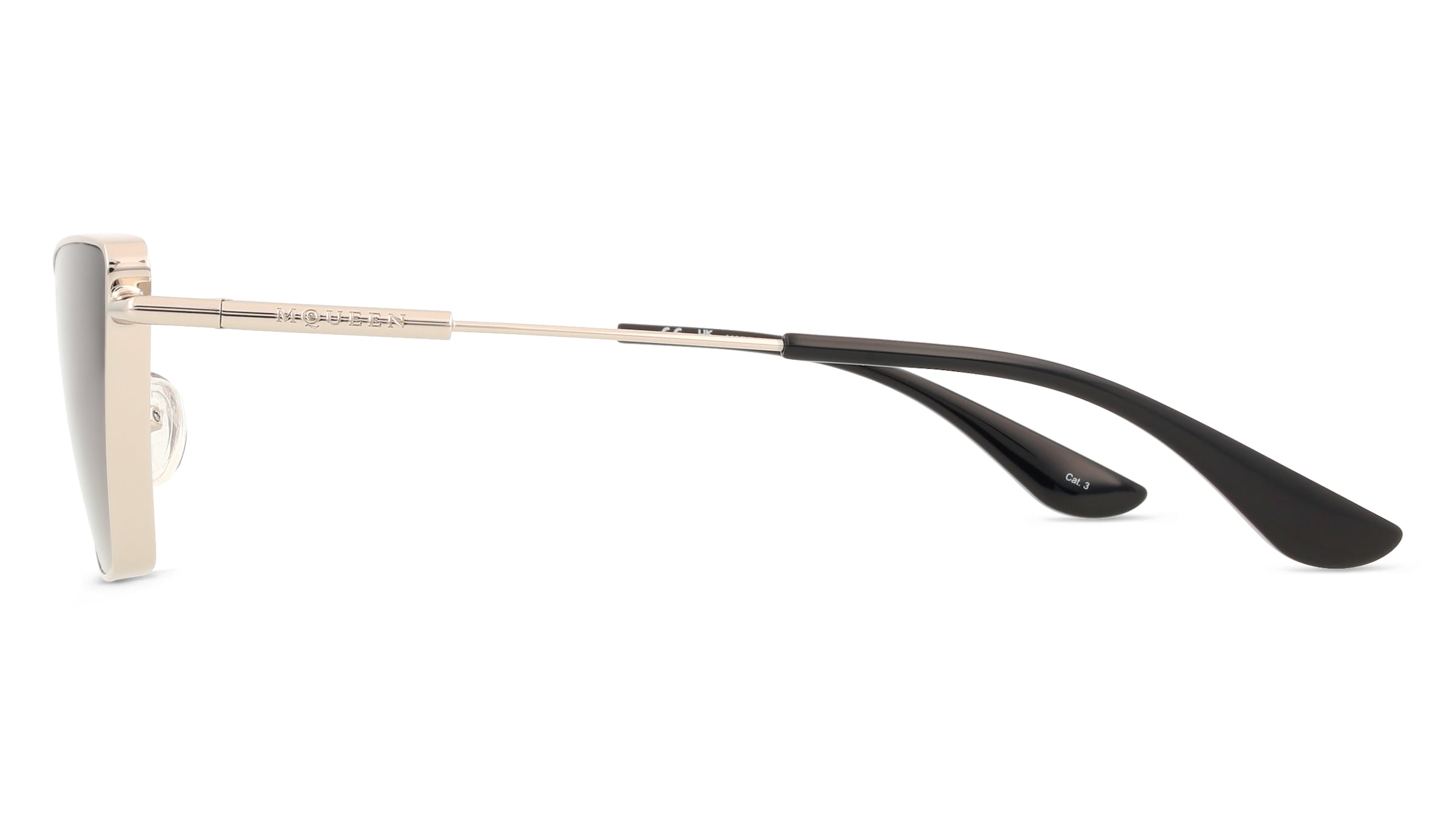 Thumbnail - Alexander McQueen AM0501S Damen-Sonnenbrille Vollrand Cateye Metall-Gestell, silber