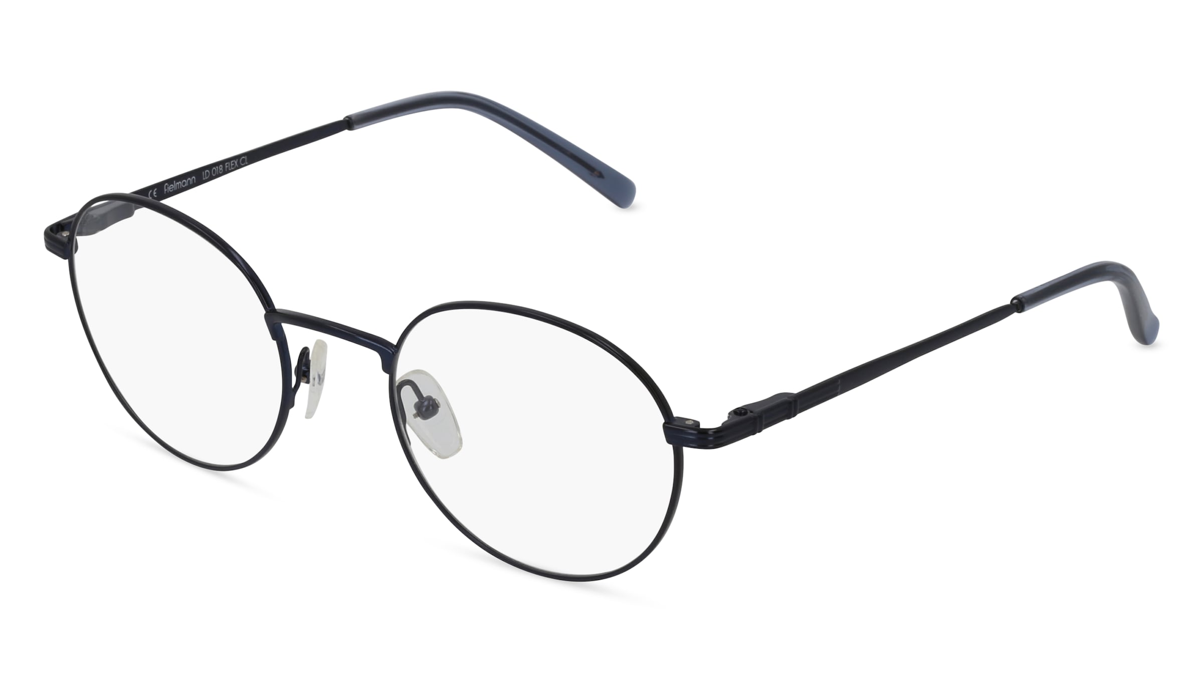 Fielmann LD 018 FLEX CL Herren-Brille inkl. Gläser Vollrand Panto Edelstahl-Gestell 49/21/135, Blau