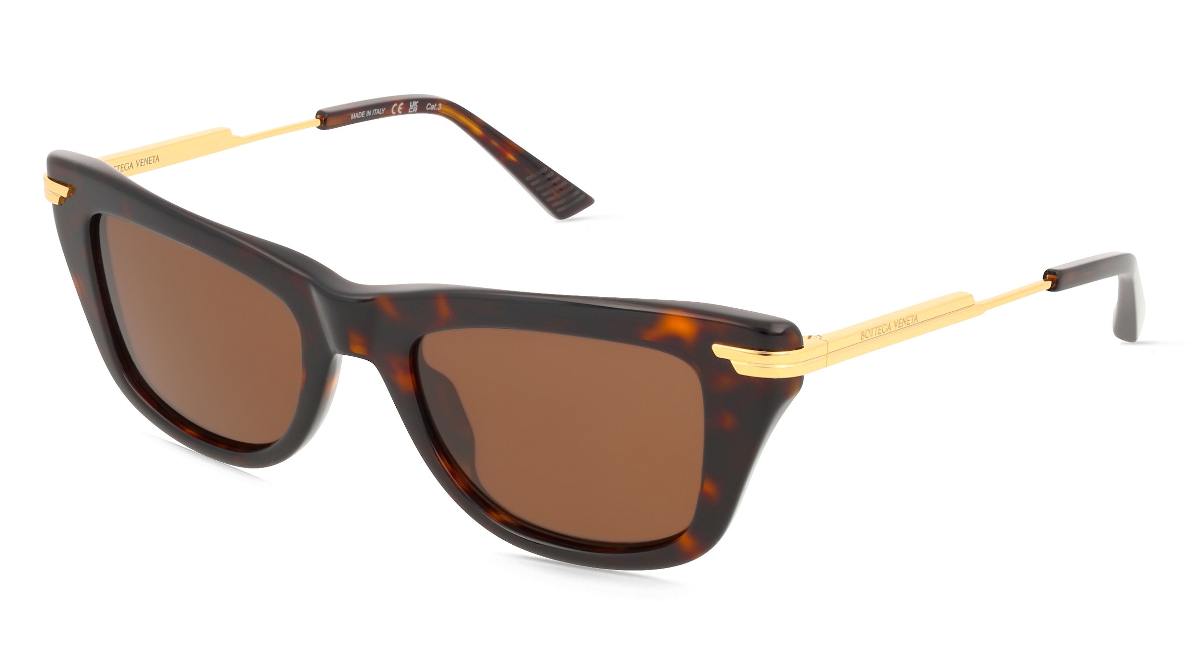 Bottega Veneta BV1369S Damen-Sonnenbrille Vollrand Quadratisch Acetat-Gestell, Havanna