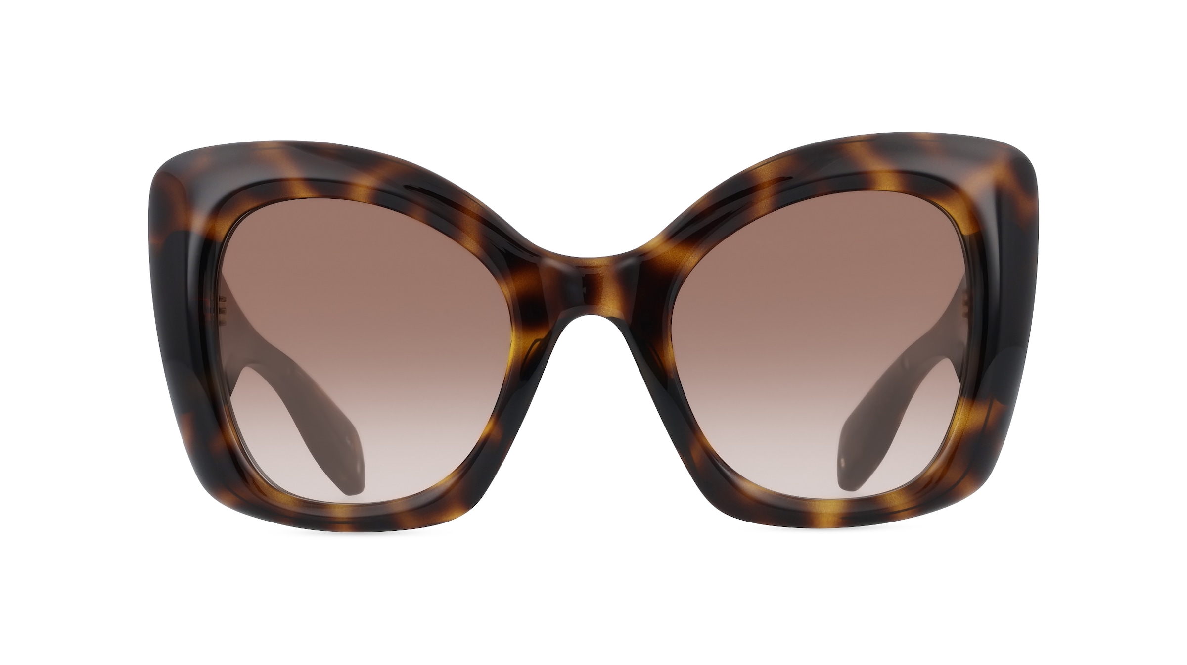 Alexander McQueen AM0402S Damen-Sonnenbrille Vollrand Butterfly Kunststoff-Gestell, braun