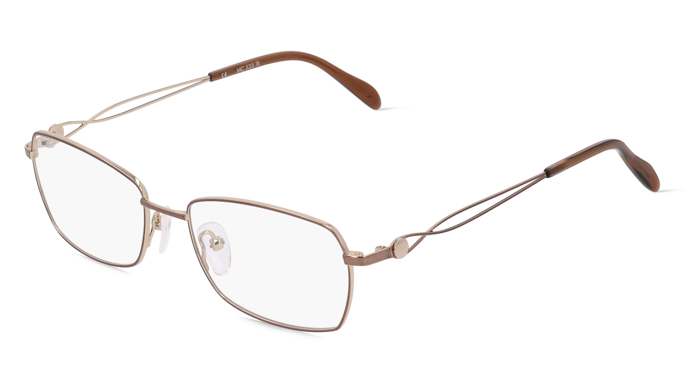 Fielmann MC 533 TR Damen-Brille inkl. Gläser Vollrand Quadratisch Metall-Gestell 52/17/135, Gold