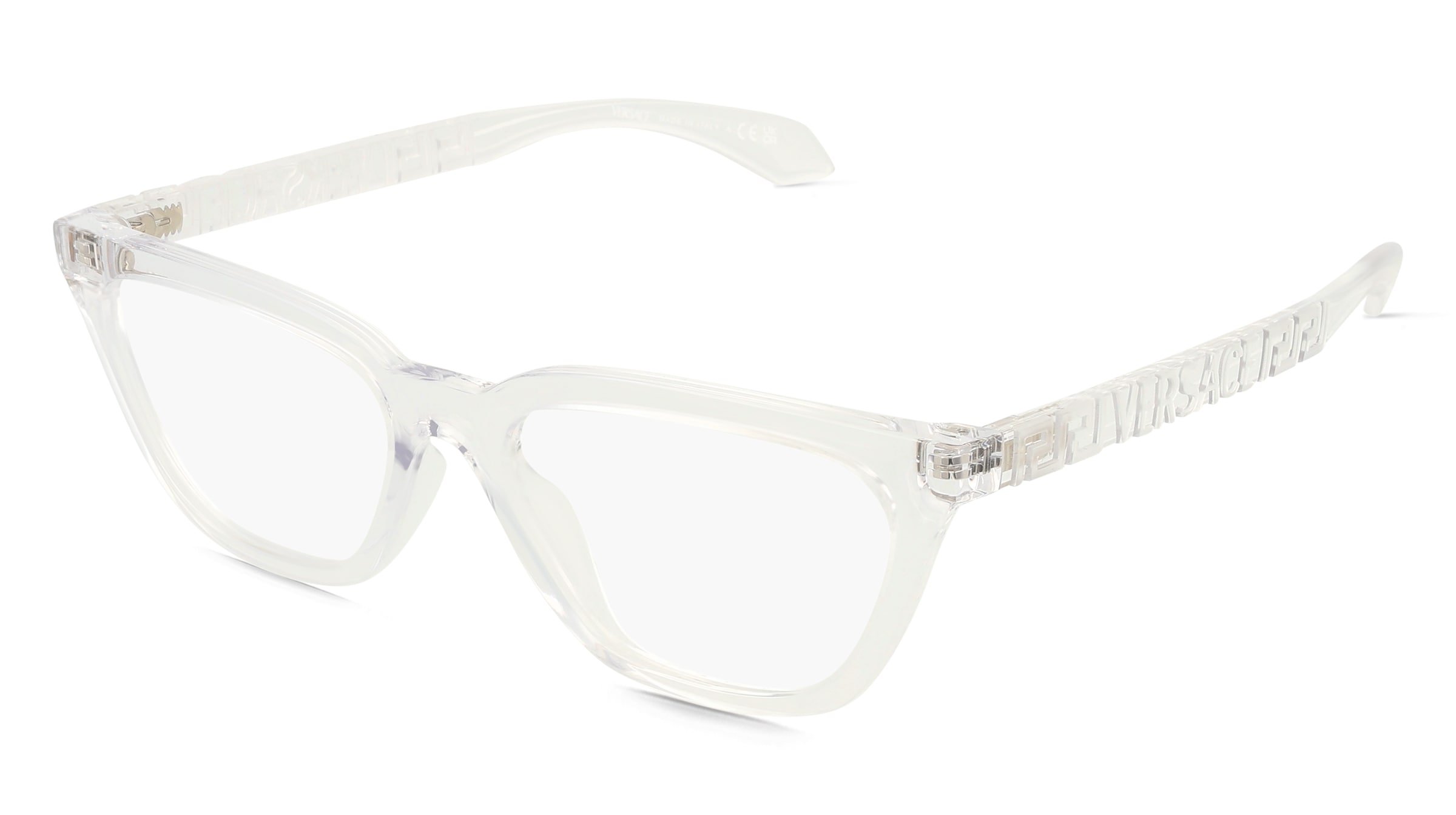 Versace 0VE3352U Damen-Brille inkl. Gläser Vollrand Cat Eye Kunststoff-Gestell 53/17/140, Transparent