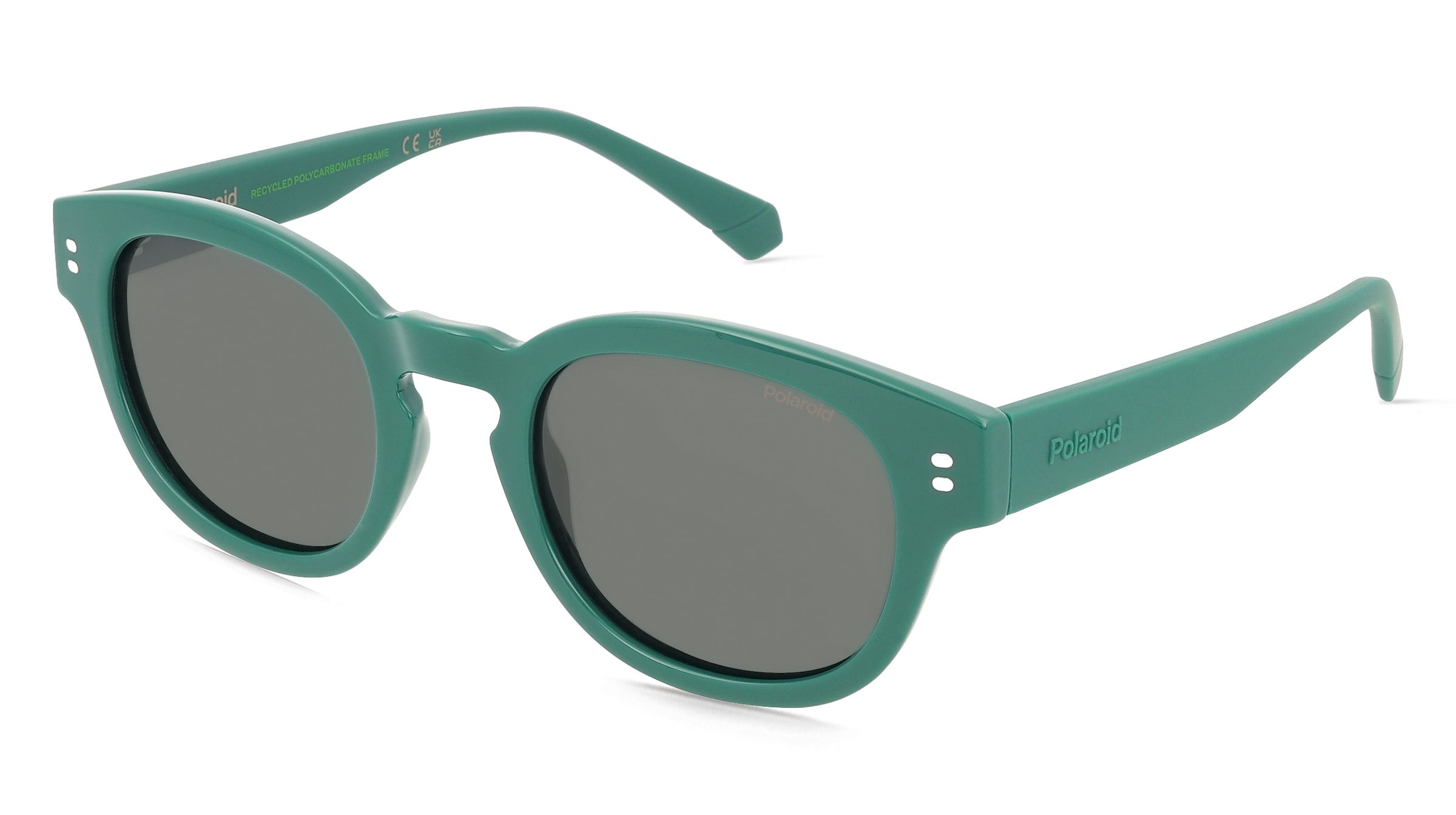 Polaroid PLD 8072/S Jugend-Sonnenbrille Vollrand Panto Kunststoff-Gestell, Grün