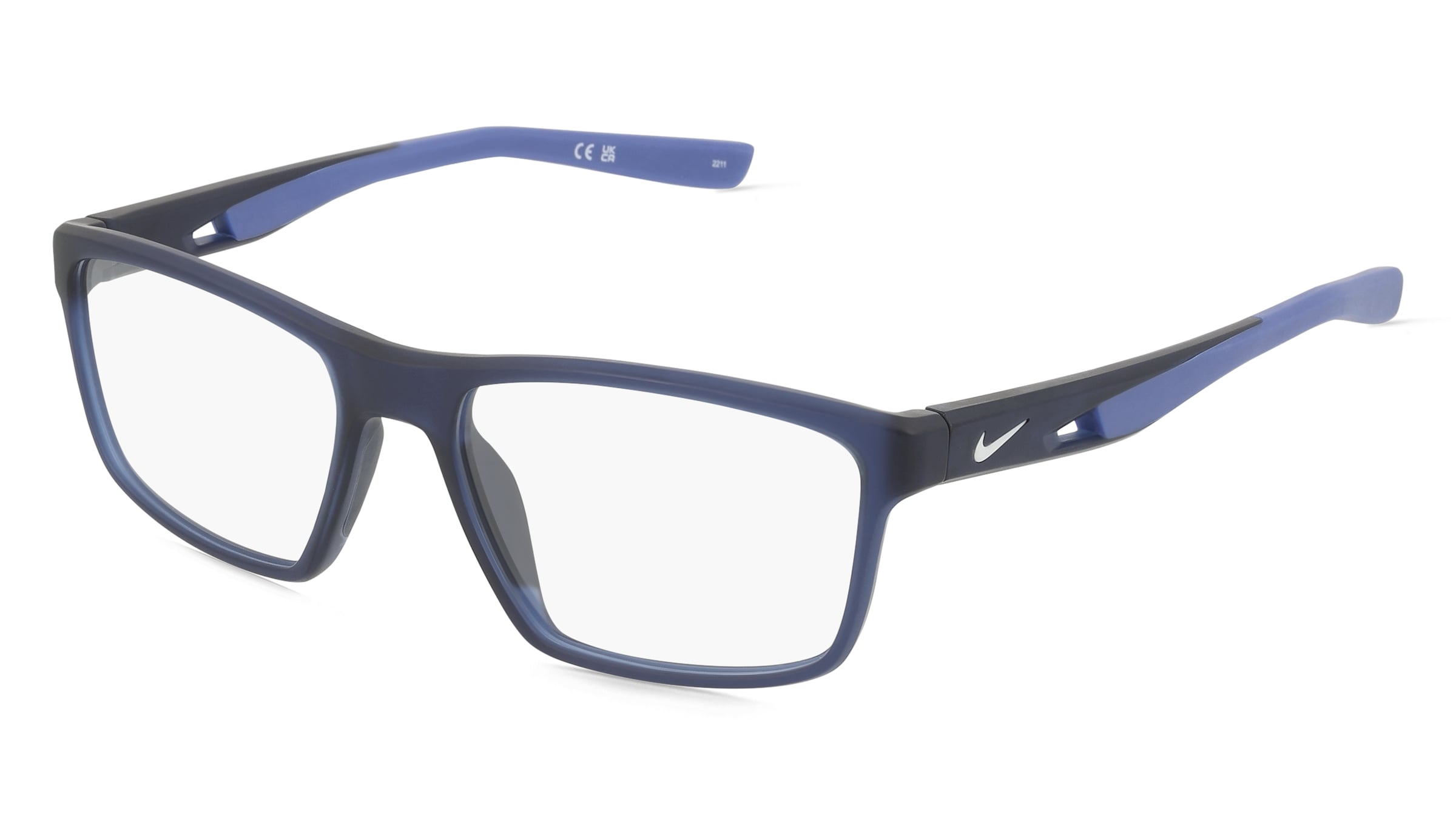 Nike 7015 Herren-Brille inkl. Gläser Vollrand Quadratisch Metall-Gestell 55/17/145, Blau