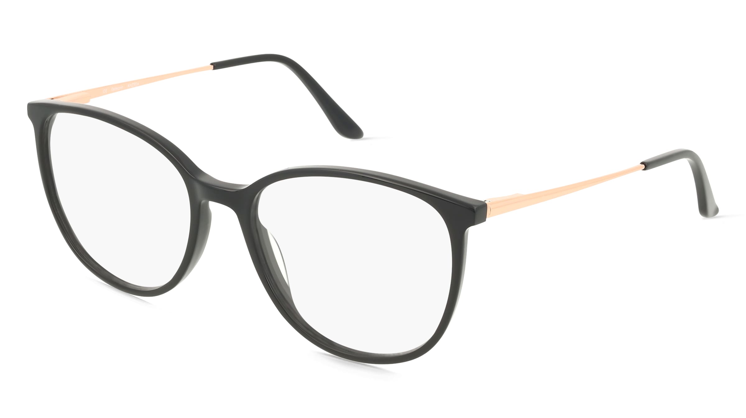 Fielmann ABC 090 FLEX CL ANDREA Damen-Brille inkl. Gläser Vollrand Panto Acetat-Gestell 53/17/140, Schwarz