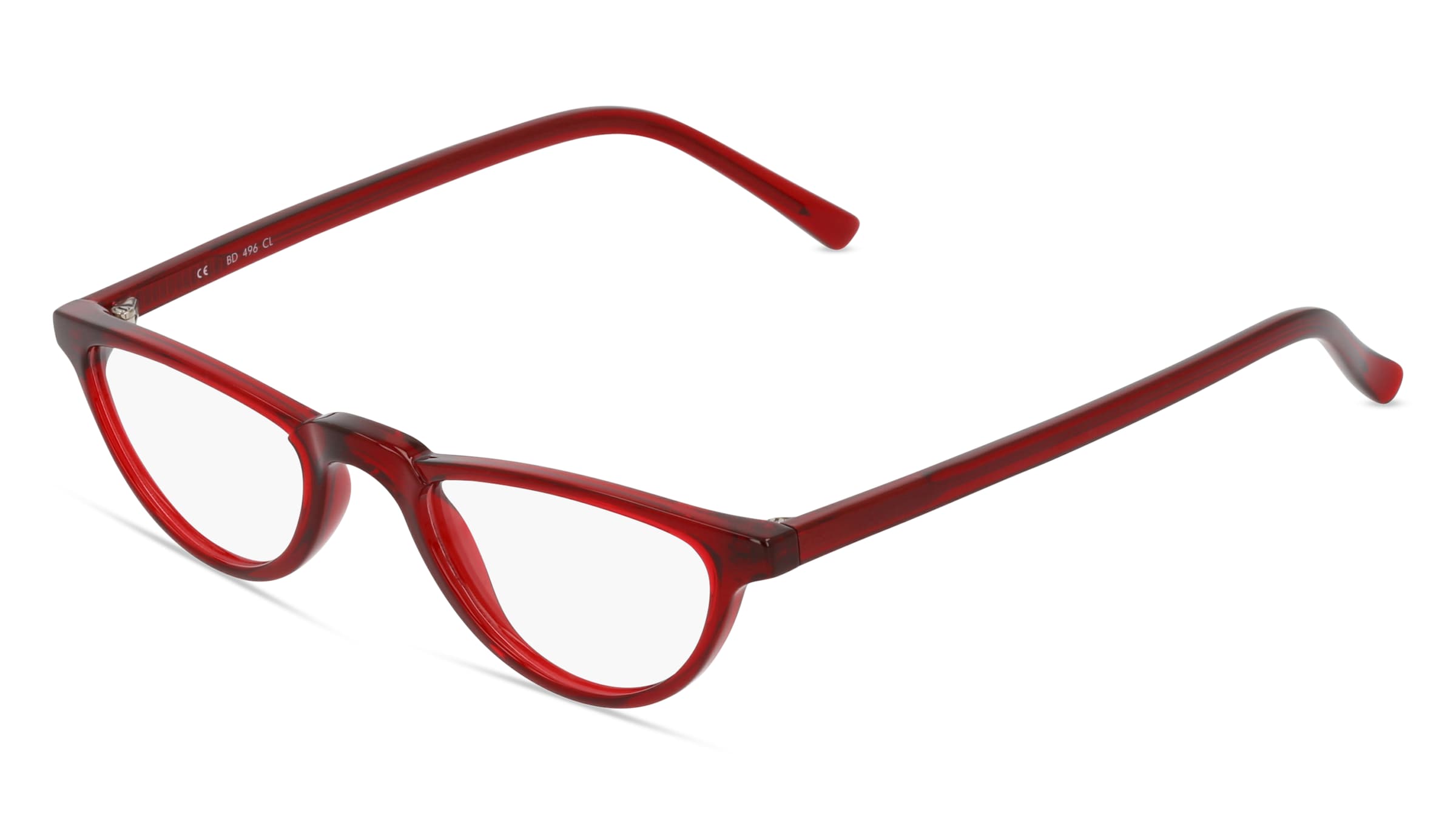 Fielmann BD 496 CL Damen-Brille inkl. Gläser Vollrand Halb Propionat-Gestell 46/20/145, Rot